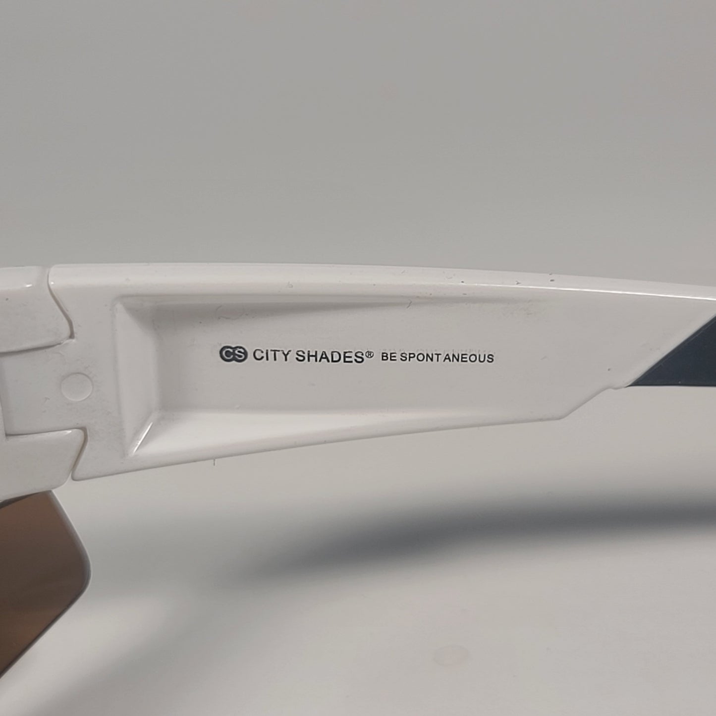 City Shades 6328 Sport Wrap Sunglasses White Frame Brown Tinted Lens - Sunglasses