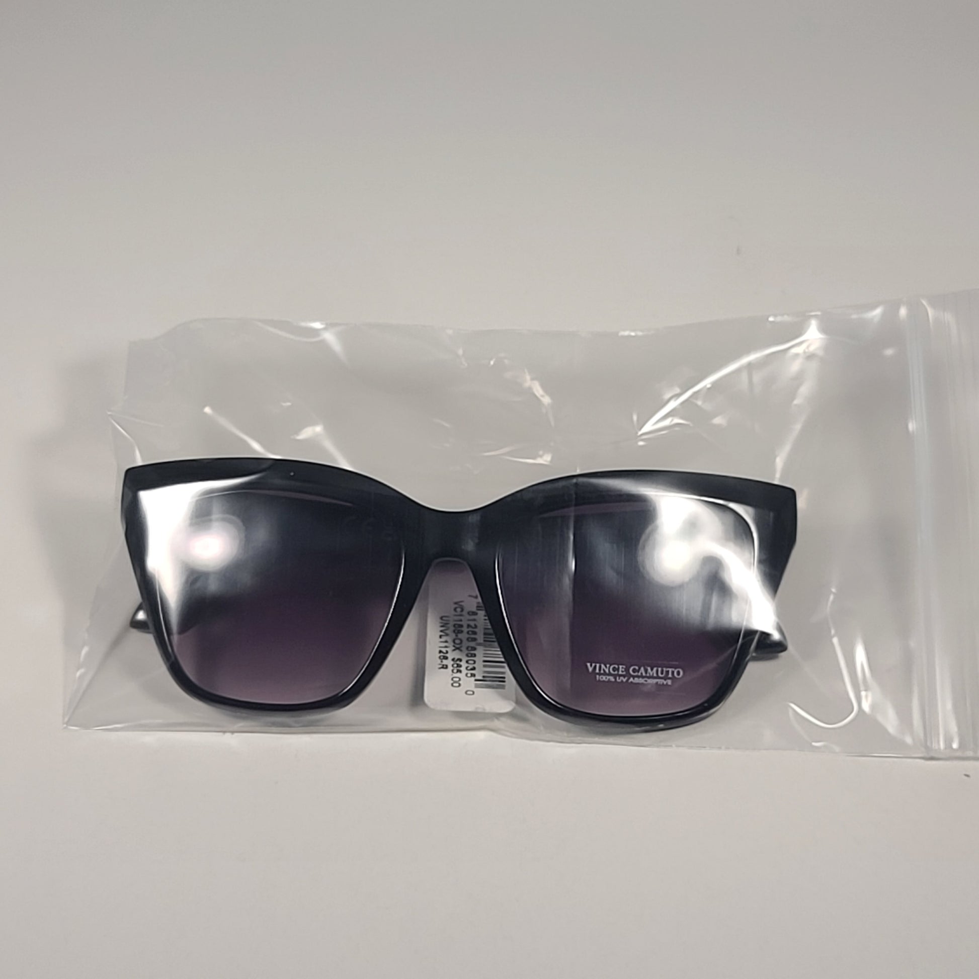 Vince Camuto VC1188 OX Cat Eye Sunglasses Shiny Black Frame Smoke Gradient Lens - Sunglasses