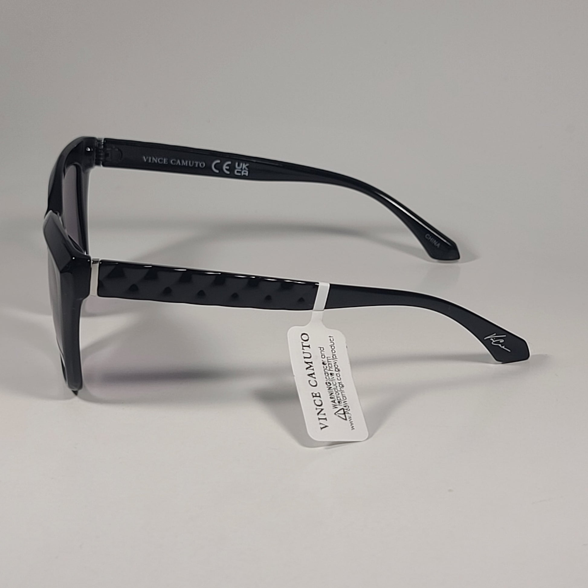 Vince Camuto VC1188 OX Cat Eye Sunglasses Shiny Black Frame Smoke Gradient Lens - Sunglasses