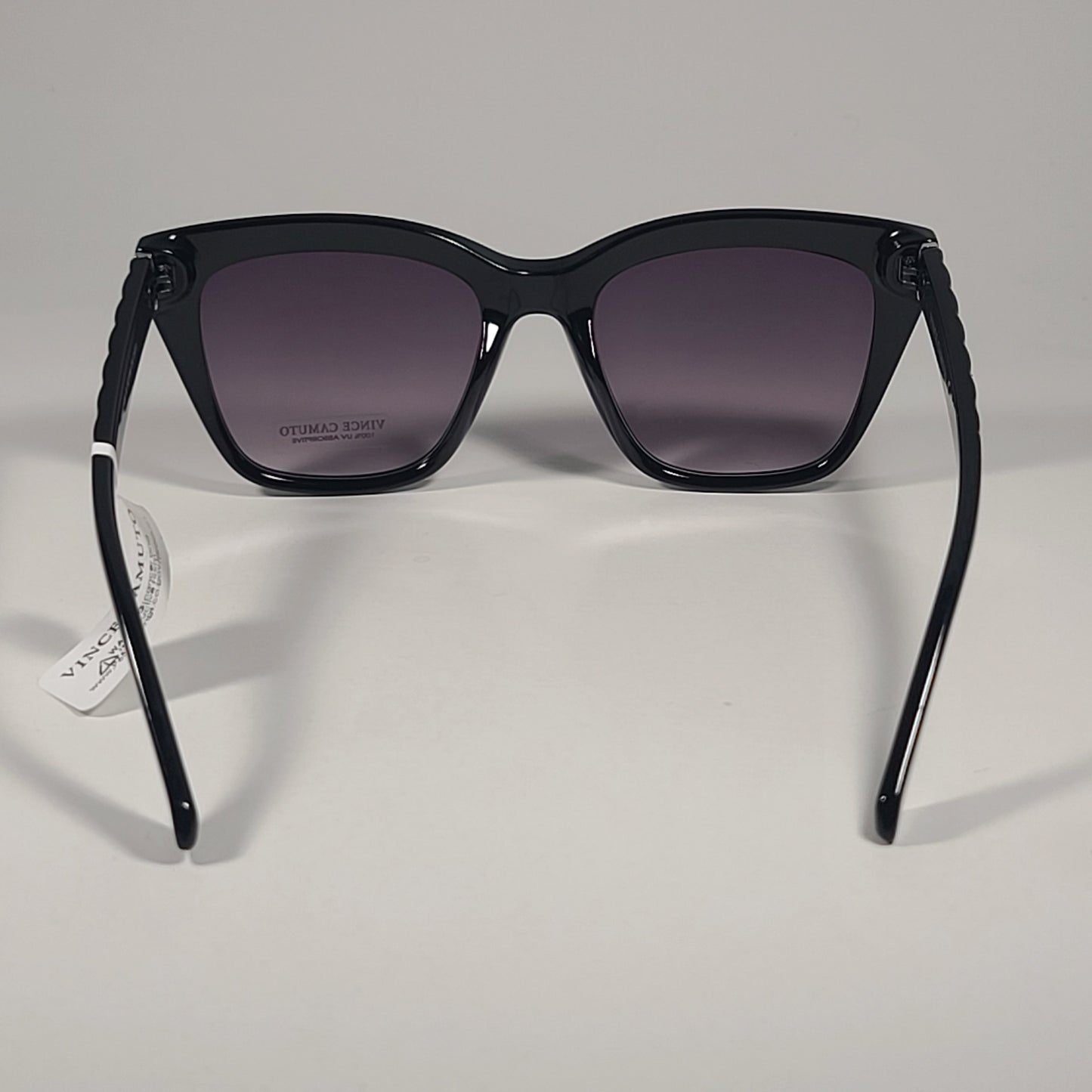 Vince Camuto VC1188 OX Cat Eye Sunglasses Shiny Black Frame Smoke Gradient Lens - Sunglasses