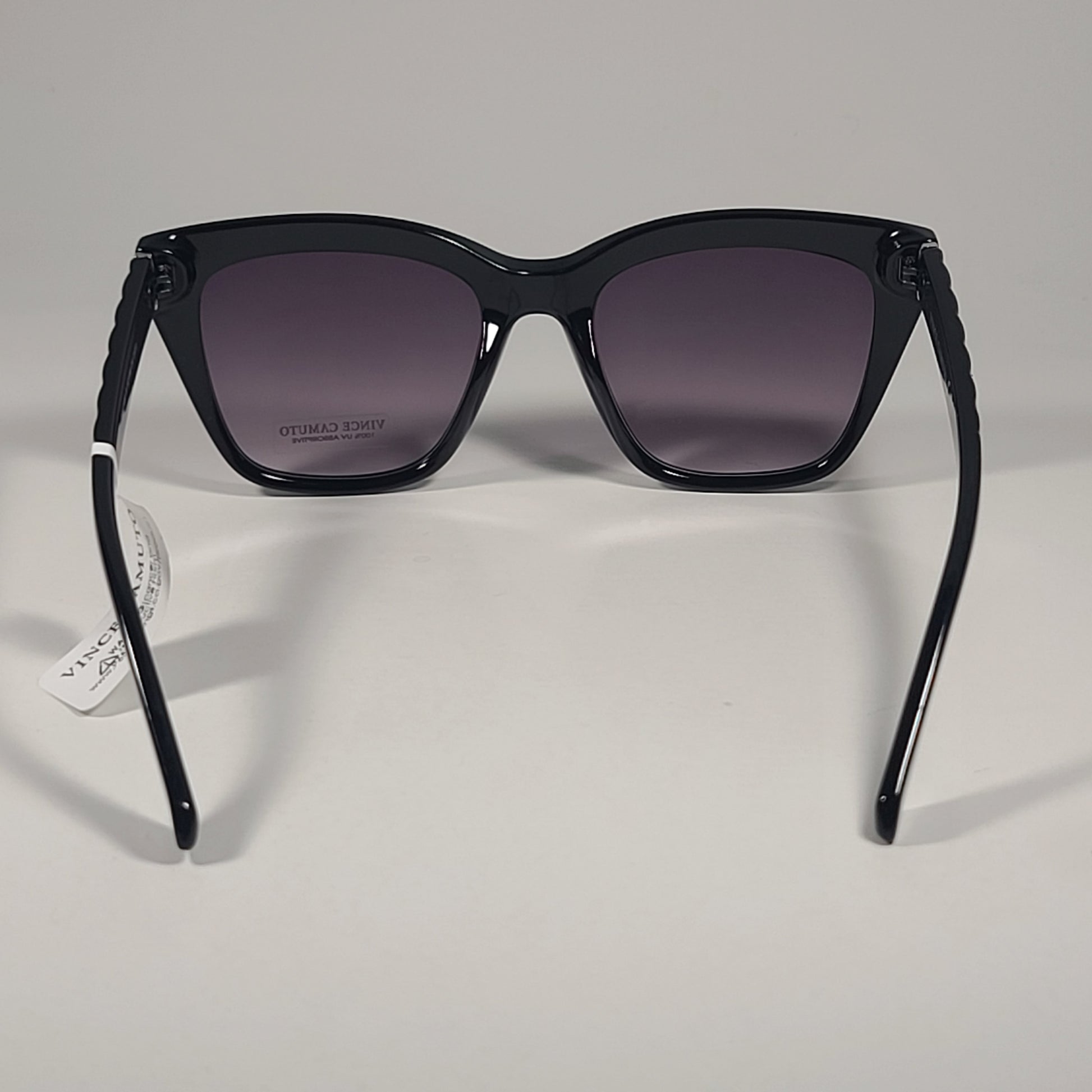 Vince Camuto VC1188 OX Cat Eye Sunglasses Shiny Black Frame Smoke Gradient Lens - Sunglasses