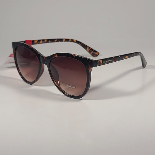 Lucky Brand Cardiff Soft Round Sunglasses Brown Tortoise Frame Brown Gradient 57mm - Sunglasses