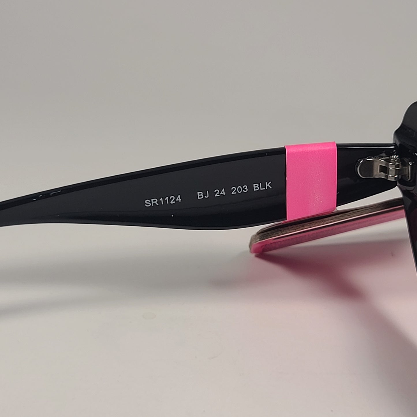 Betsey Johnson Heart Shape Sunglasses Shiny Black Silver Mirror Lens BJ 24 203 - Sunglasses