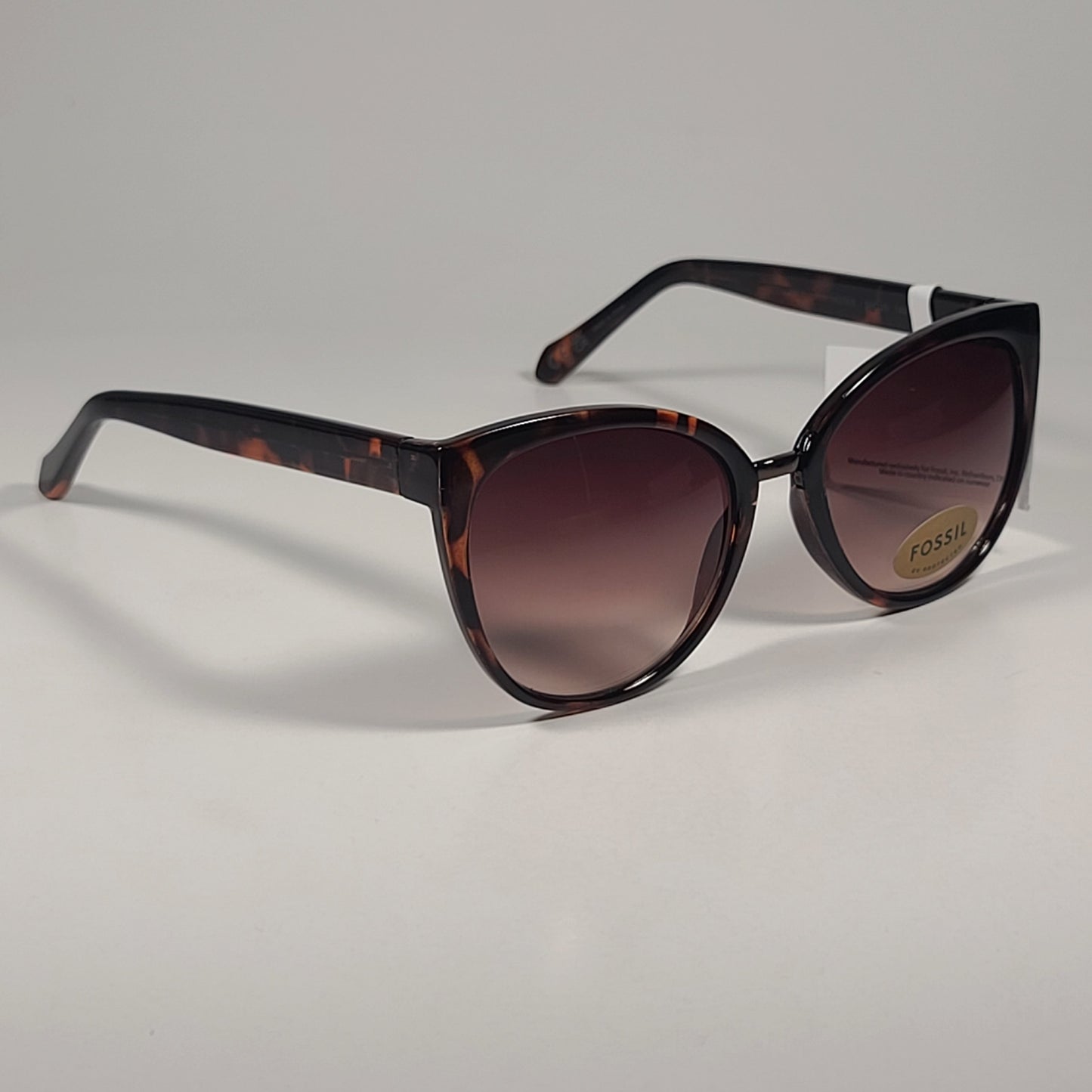 Fossil Cat Eye FW181 Sunglasses Brown Tortoise Frame Brown Gradient Lens 56mm - Sunglasses