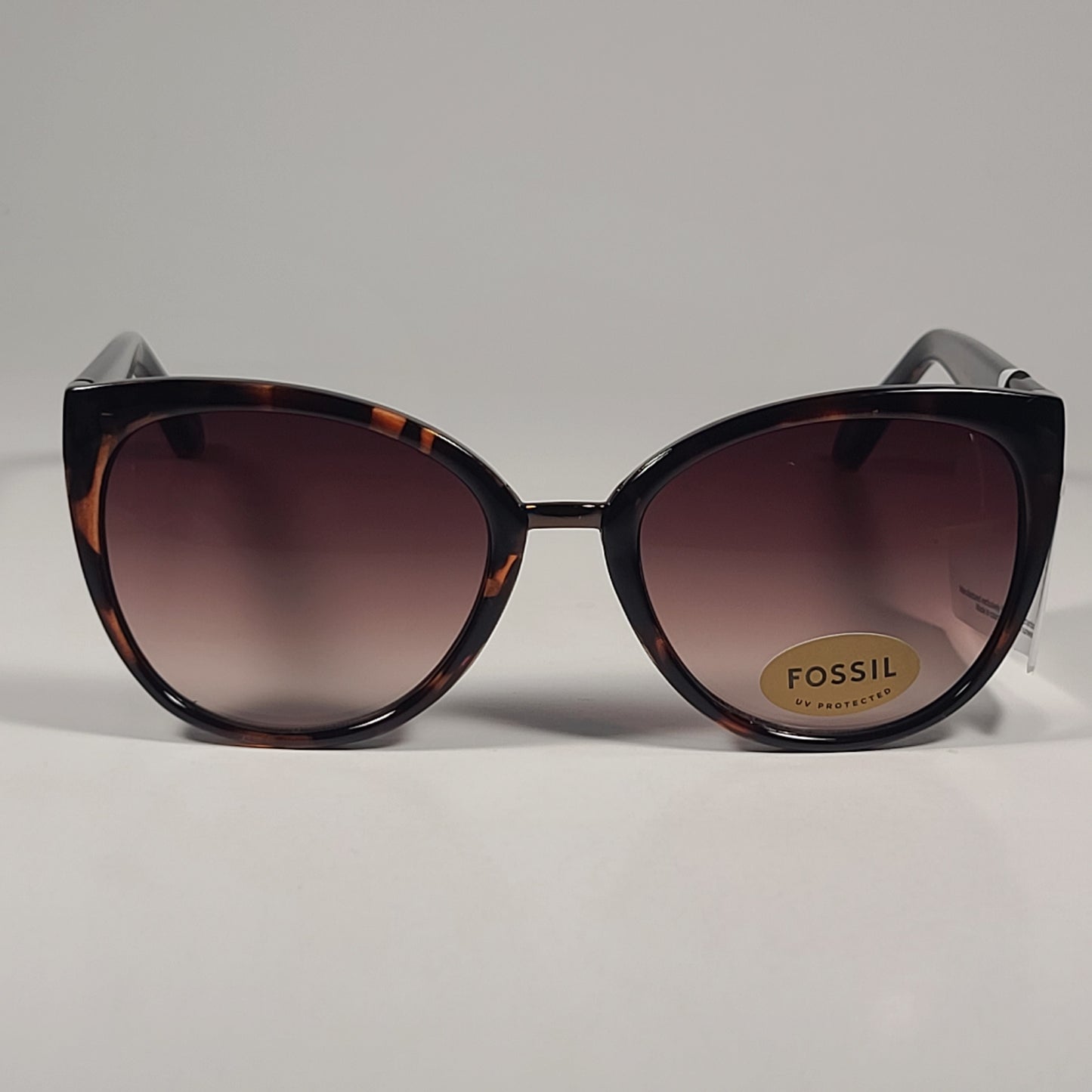 Fossil Cat Eye FW181 Sunglasses Brown Tortoise Frame Brown Gradient Lens 56mm - Sunglasses