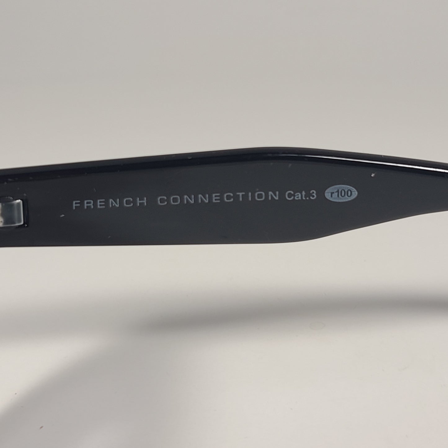 French Connection FC 25 62 Cat Eye Sunglasses Shiny Black Frame Solid Gray Lens - Sunglasses