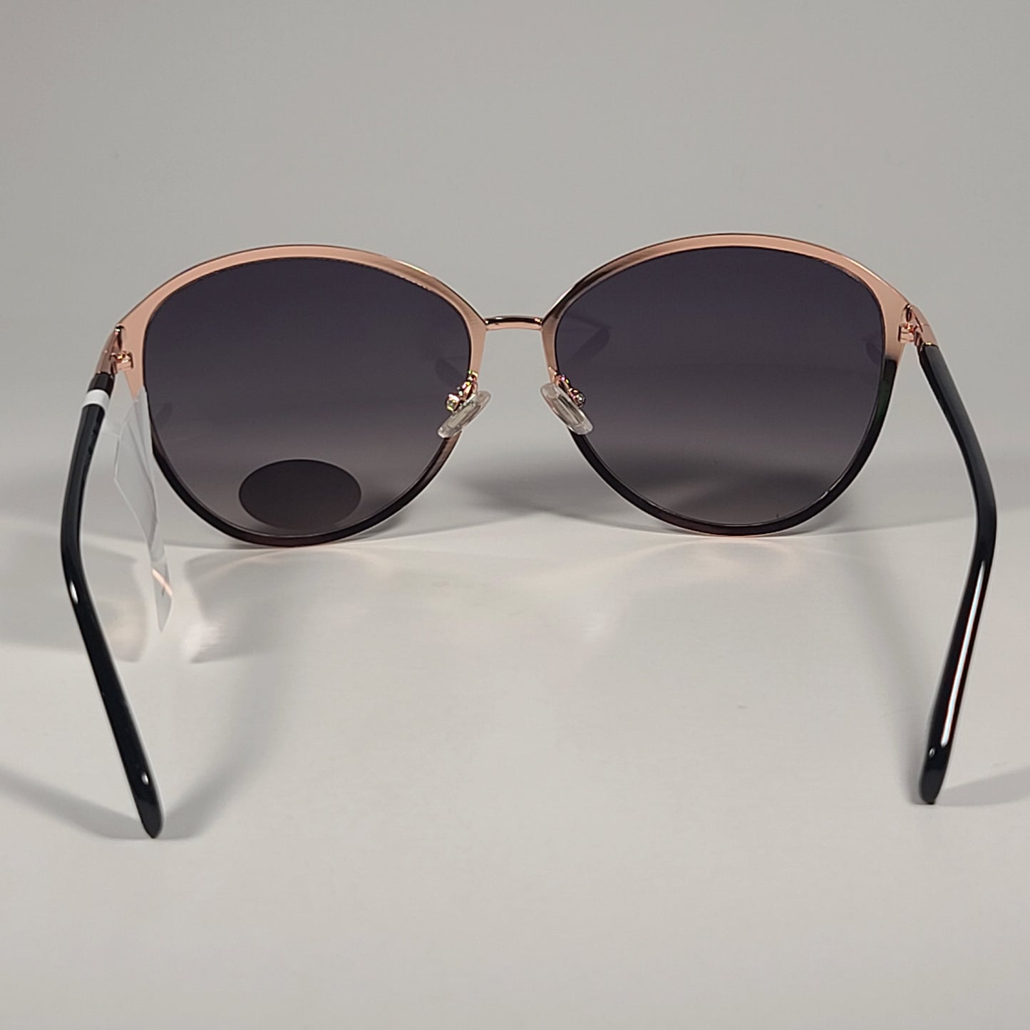 Fossil FW174 Cat Eye Sunglasses Black Gold Frame Smoke Gradient Lens 62mm - Sunglasses