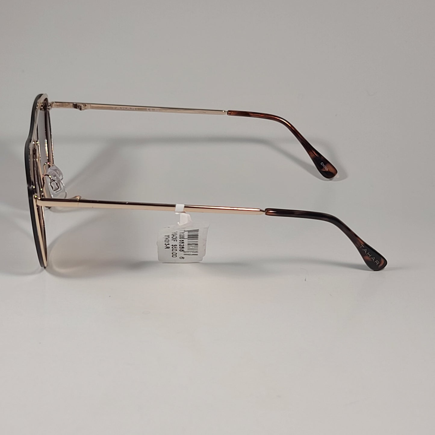 Tahari Rimless Shield Sunglasses Gold Tortoise Brown Gradient Lens TH871 GLDTS - Sunglasses