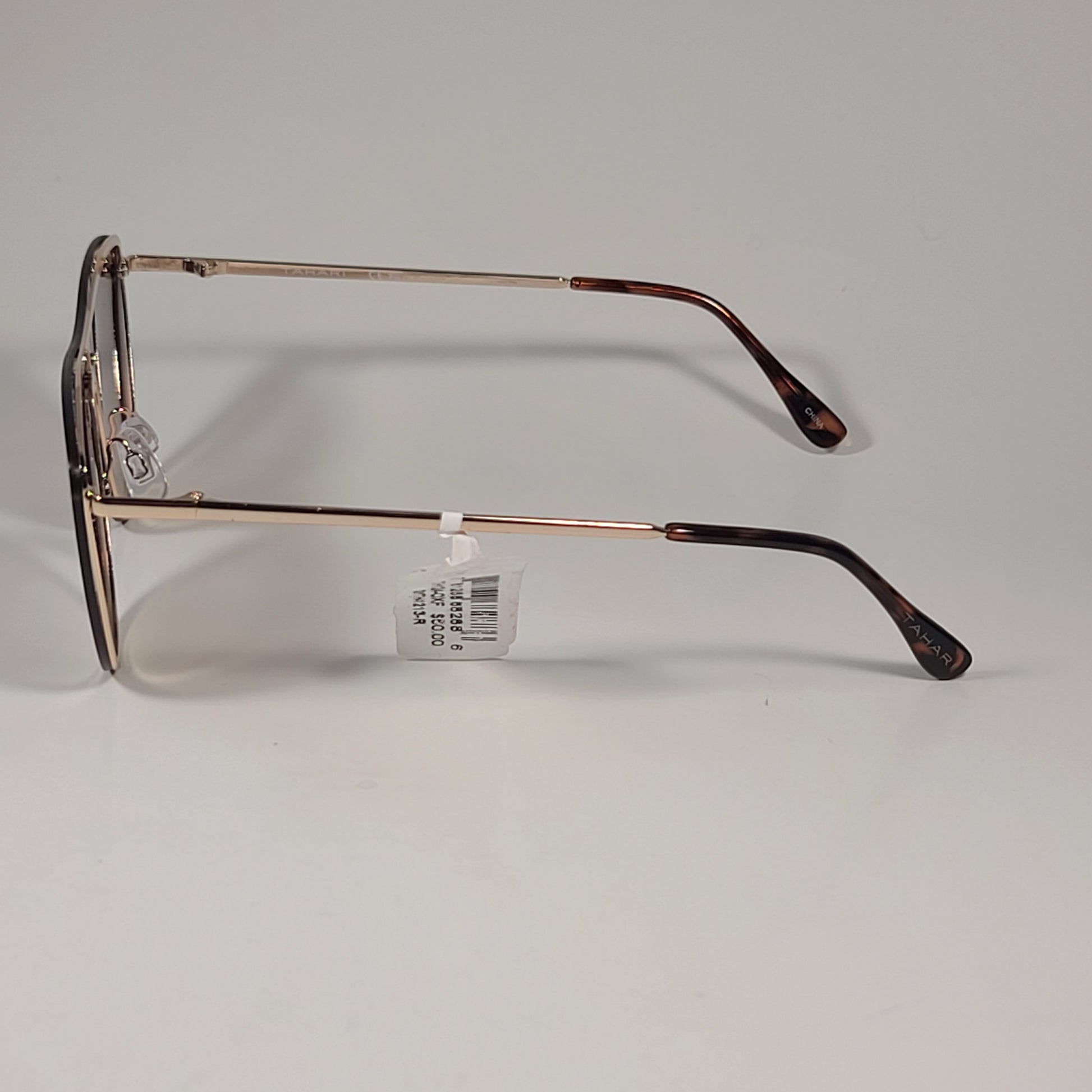 Tahari Rimless Shield Sunglasses Gold Tortoise Brown Gradient Lens TH871 GLDTS - Sunglasses