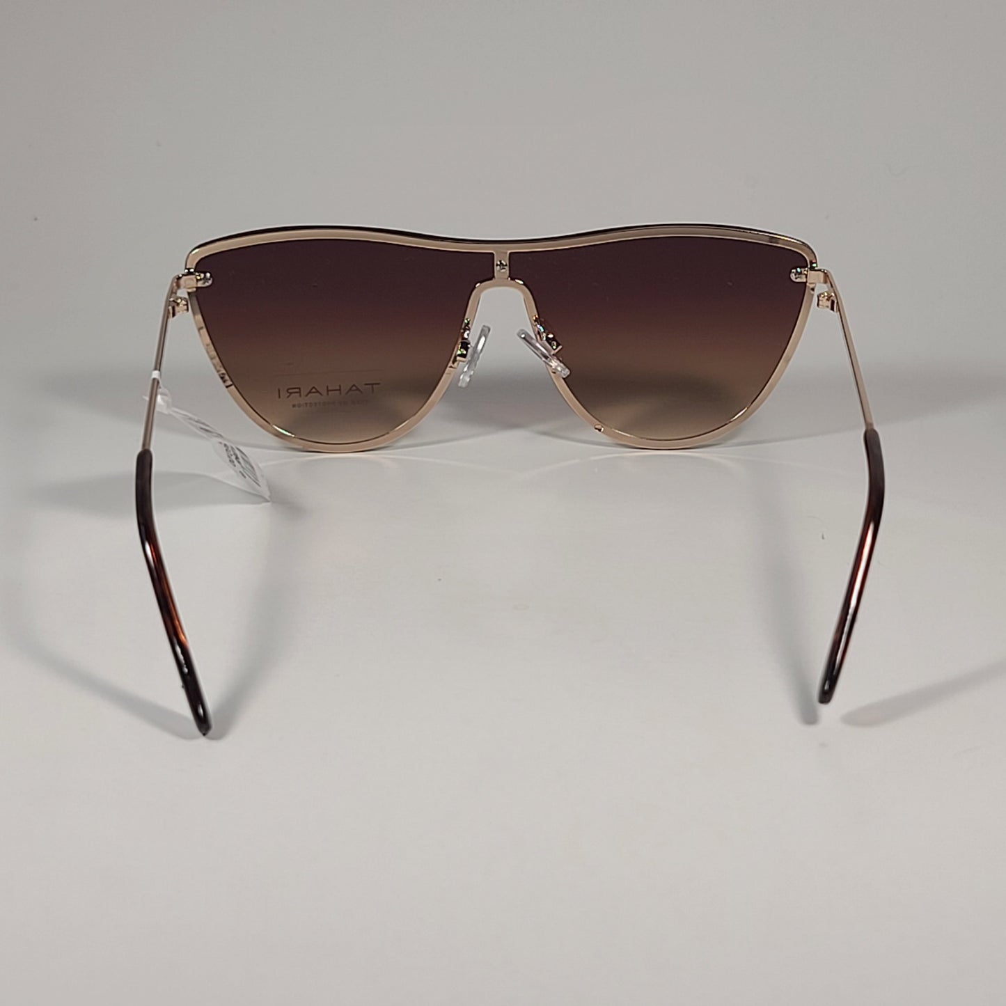 Tahari Rimless Shield Sunglasses Gold Tortoise Brown Gradient Lens TH871 GLDTS - Sunglasses