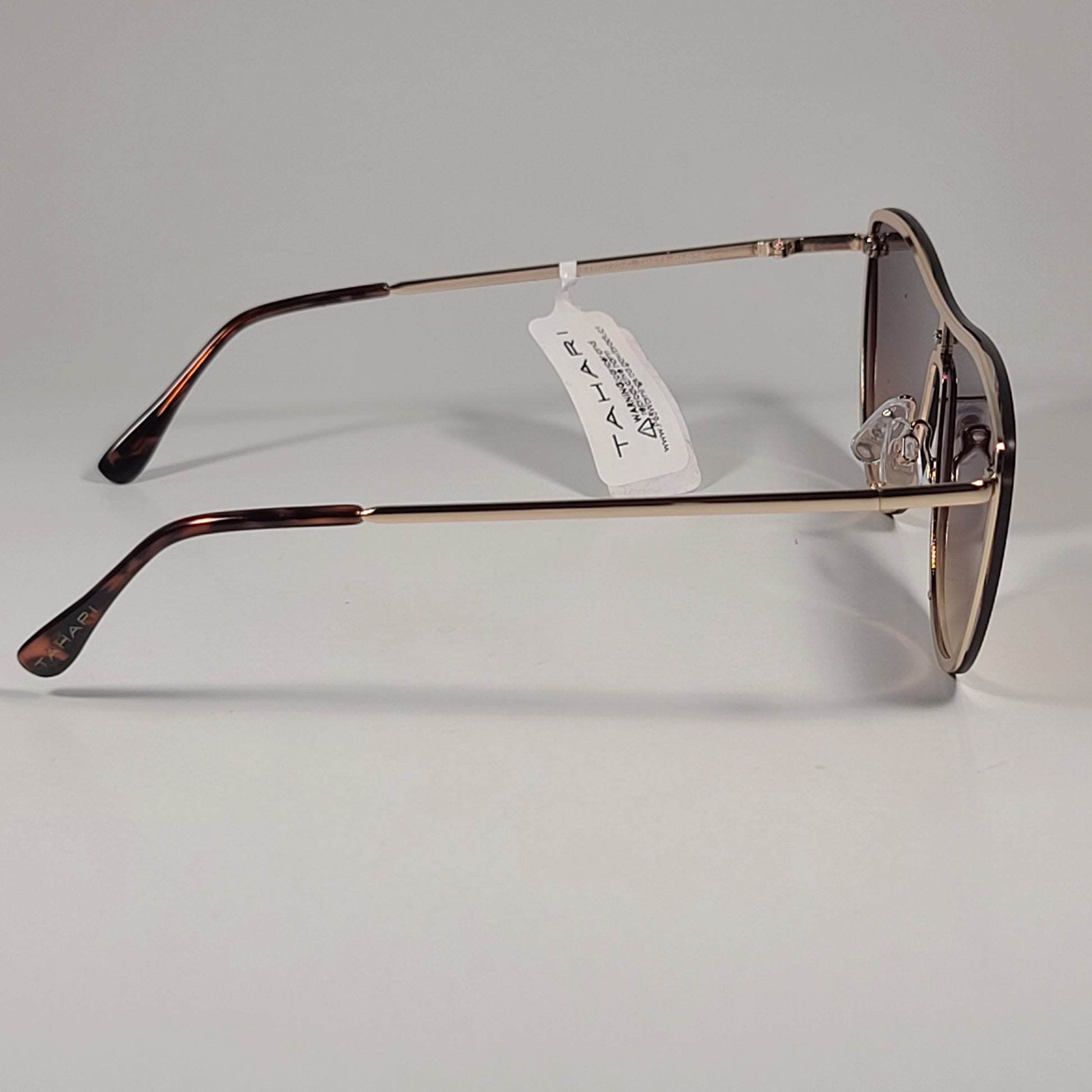 Tahari Rimless Shield Sunglasses Gold Tortoise Brown Gradient Lens TH871 GLDTS - Sunglasses