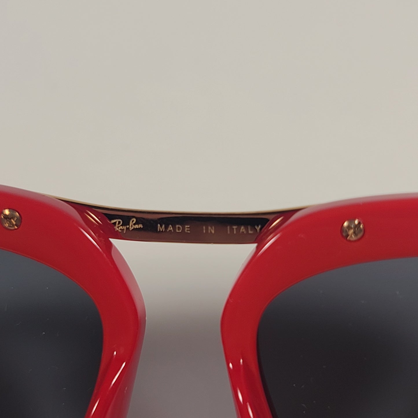 Ray-Ban RB2219 1243/R5 Olympian Aviator Sunglasses Red Gold Frame Blue Gray Lens - Sunglasses