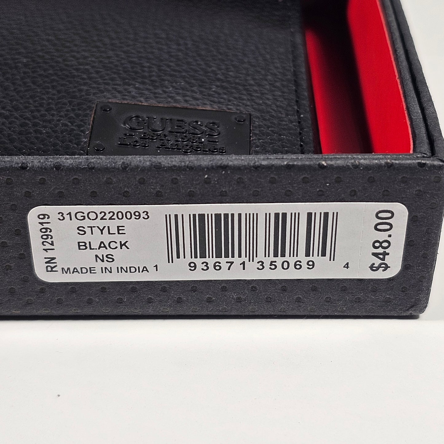 Guess Los Angeles Men’s Bifold Logo Leather Wallet Black Passcase 31GO220093 - Wallets