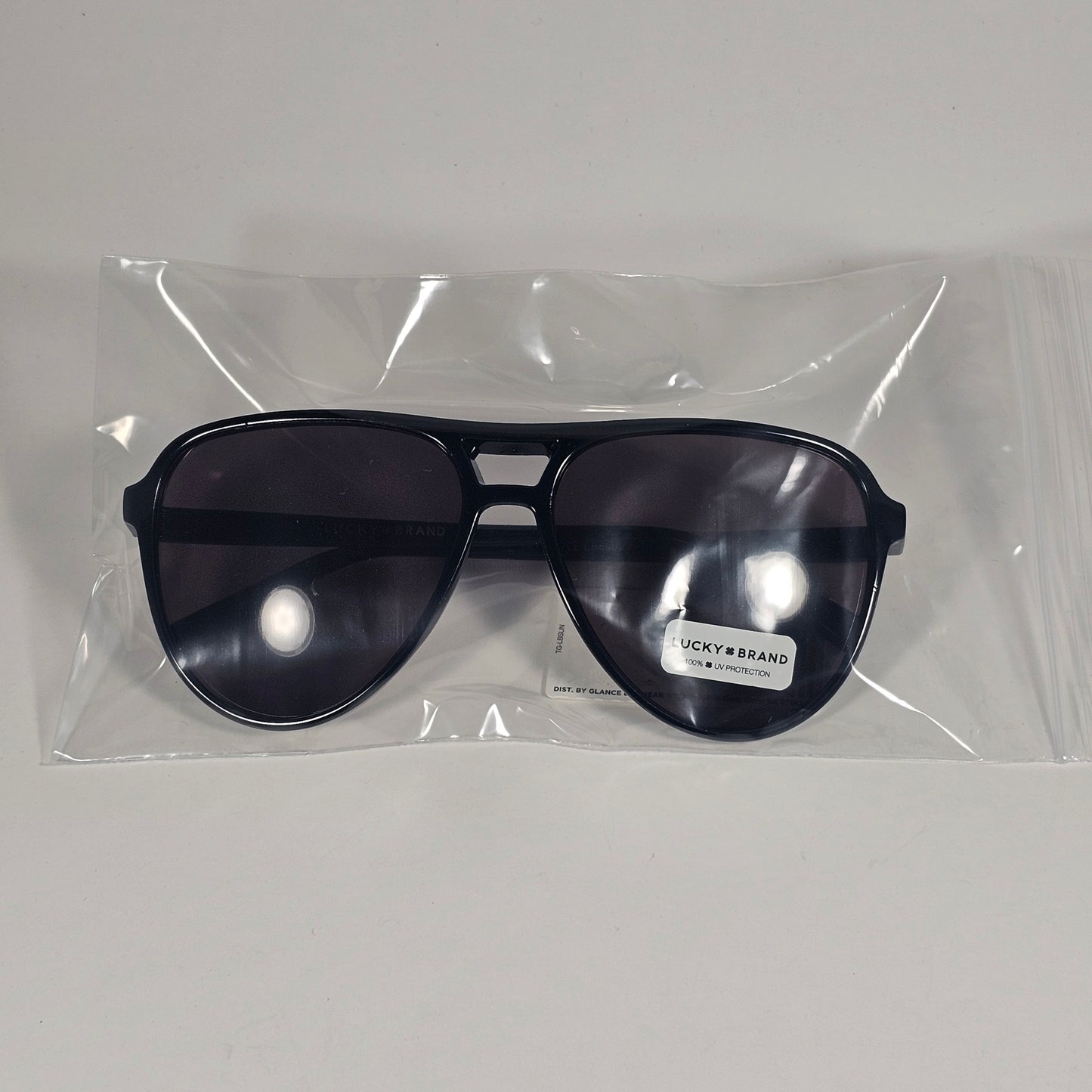 Lucky Brand LB59023 B S Turbo Aviator Sunglasses Black Frame Gray Brown Lens - Sunglasses