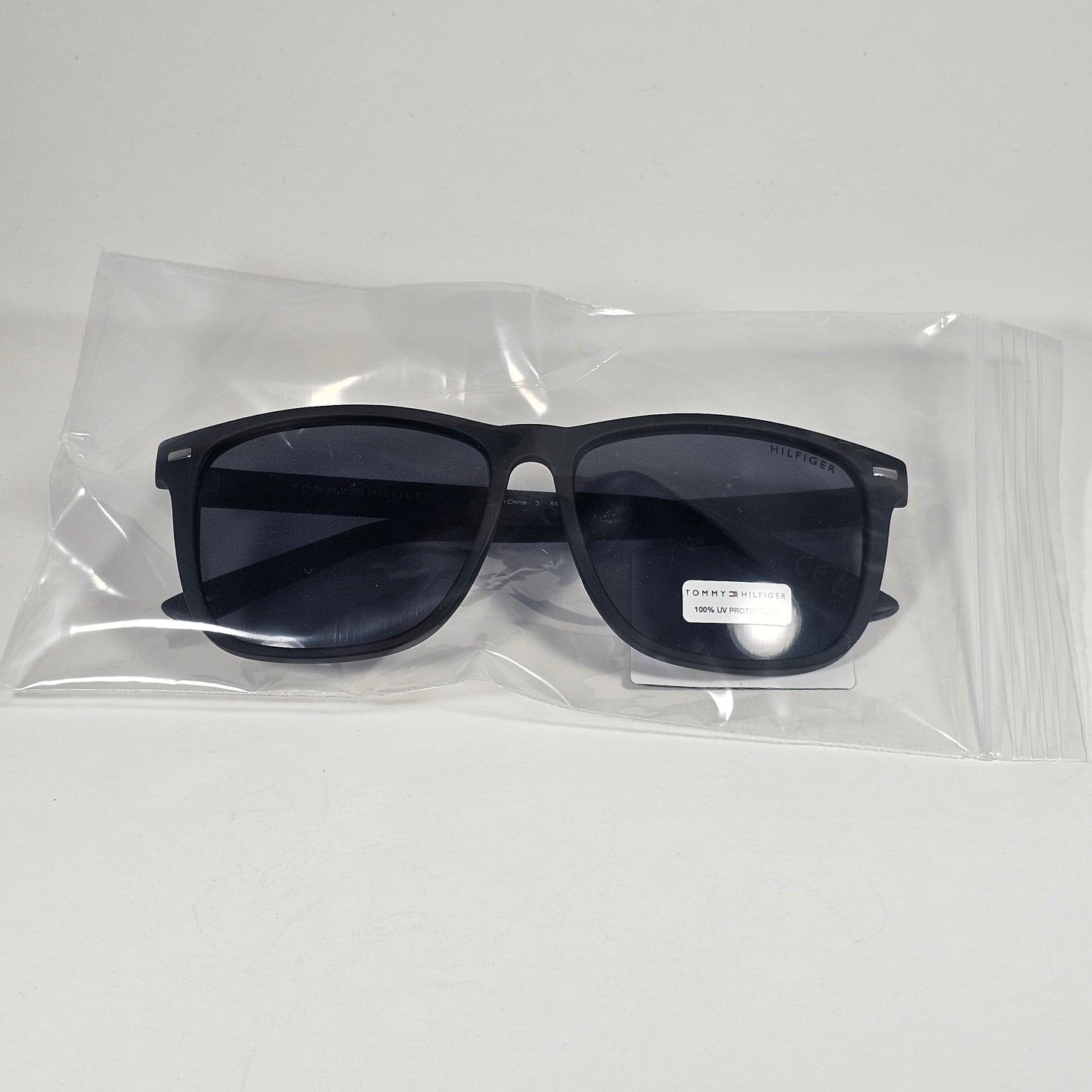 Tommy Hilfiger MP OM704 Rectangular Sunglasses Matte Black Frame Gray Lens - Sunglasses