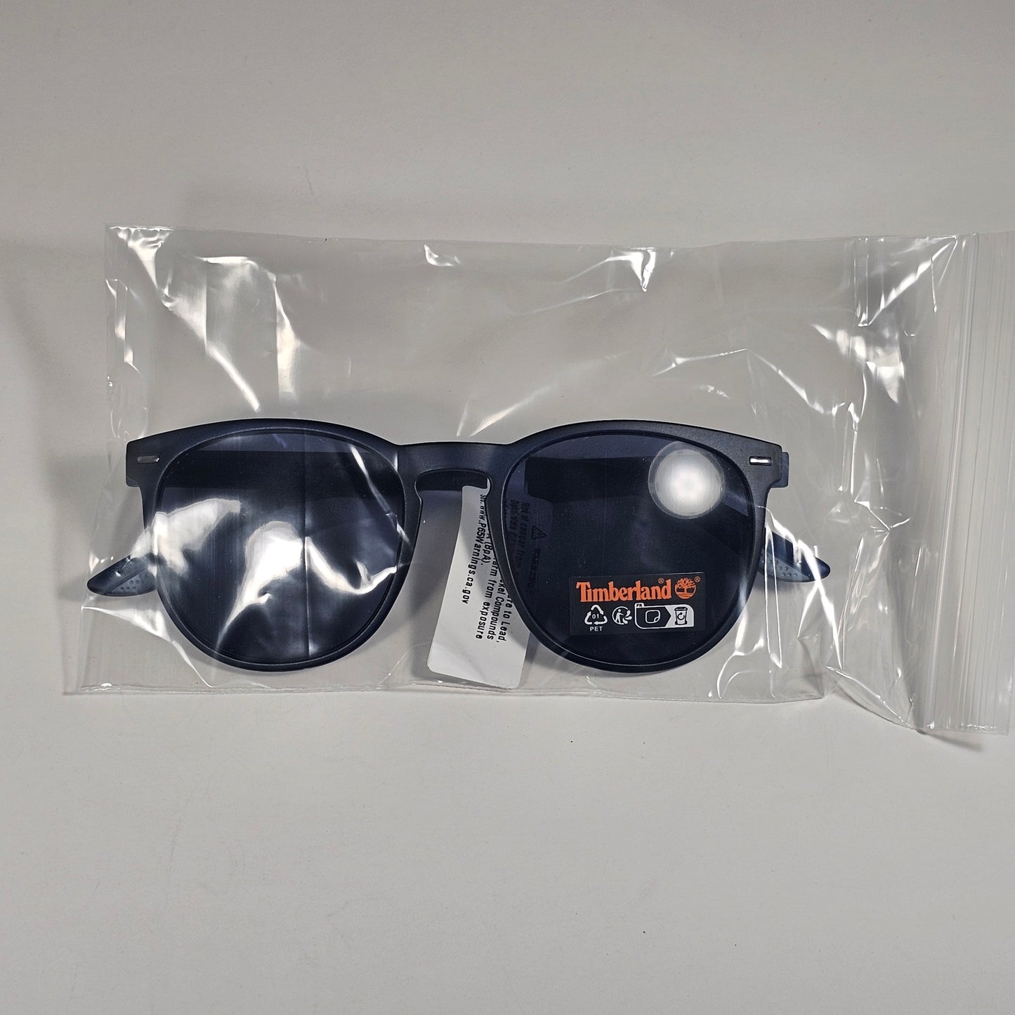 Timberland TB7214 91V Round Keyhole Sunglasses Blue Frame Blue Gray Lens 52mm
