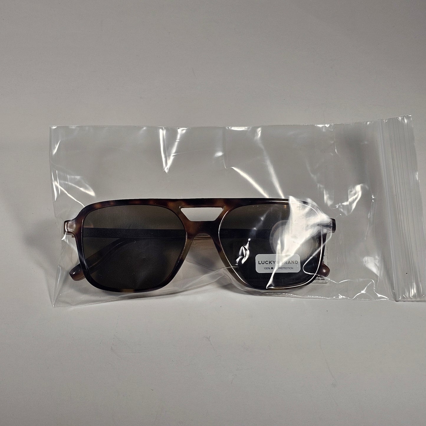 Lucky Brand LB93580 Turbo Aviator Sunglasses Gold Brown Tortoise Brown Lens