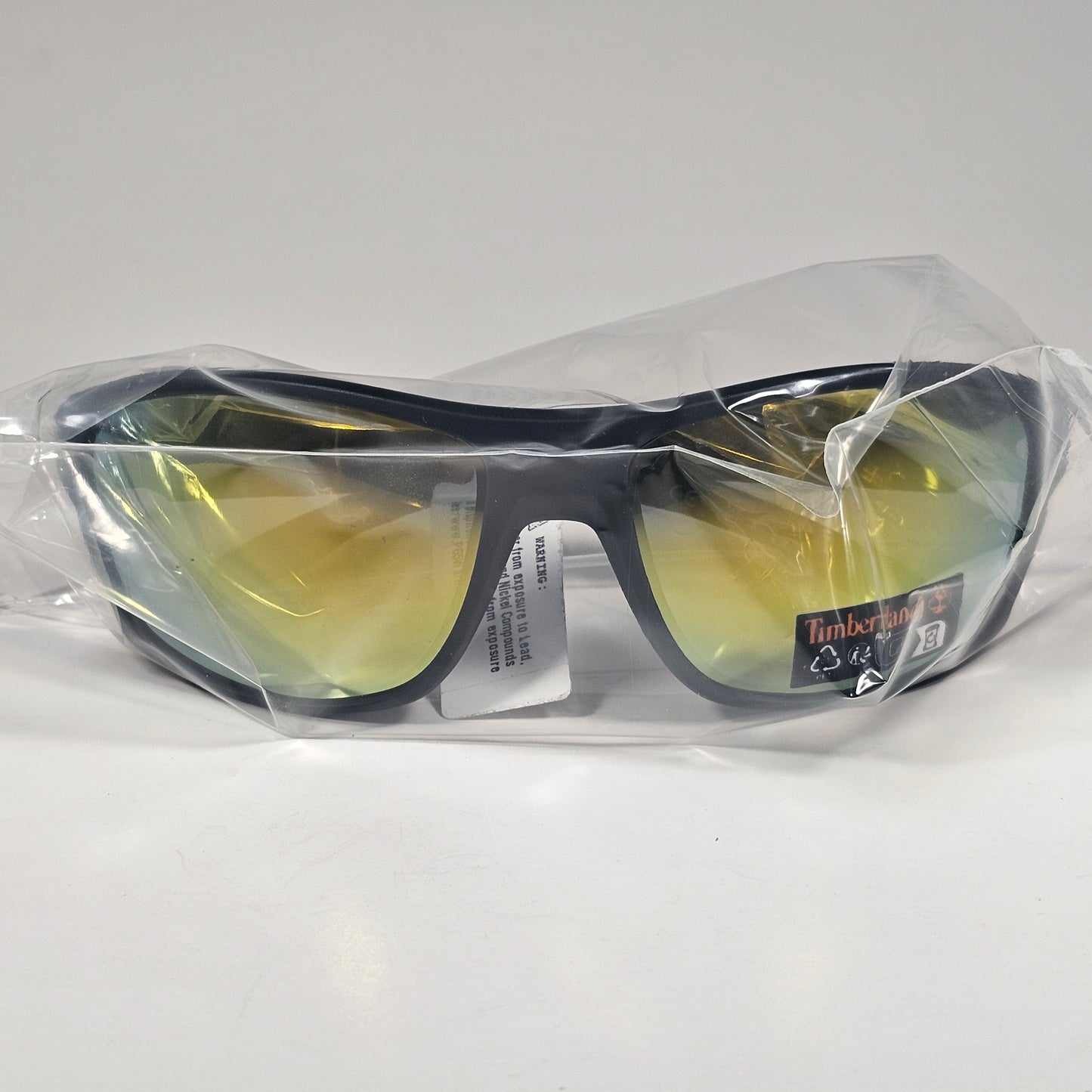 Timberland TU00019 02G Men's Wrap Sunglasses Matte Black Coral Mirror Lens 66mm