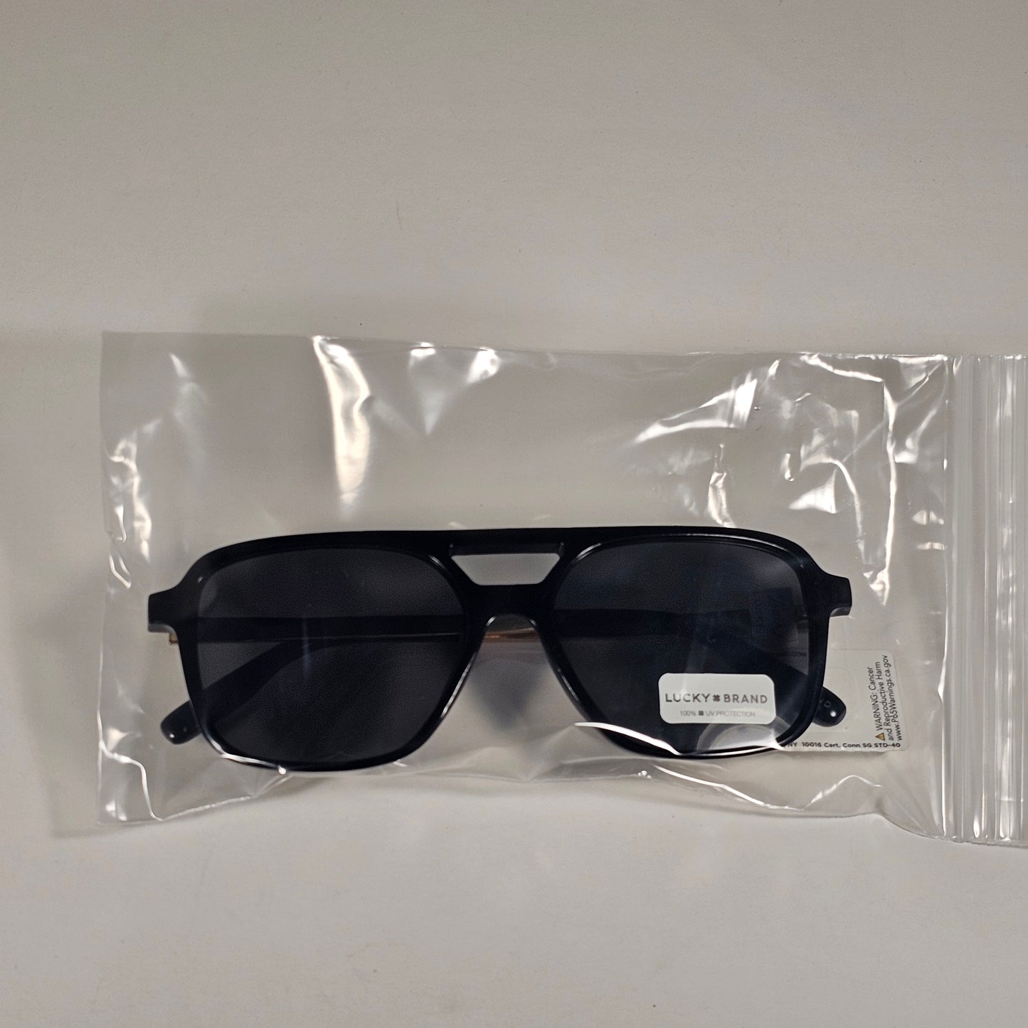 Lucky Brand LB93580 Turbo Aviator Sunglasses Gold Shiny Black Gray Lens