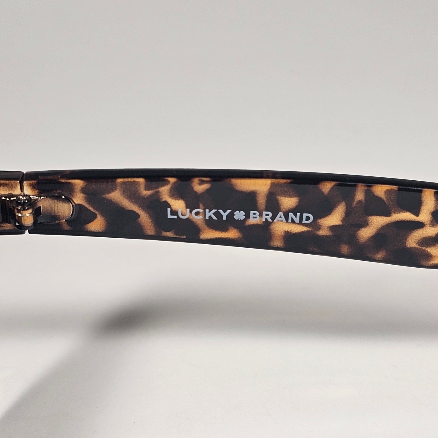 Lucky Brand "Dusk" LB59019 Sunglasses Classic Retro Square Frame Yellow Cheetah Print Brown Lens