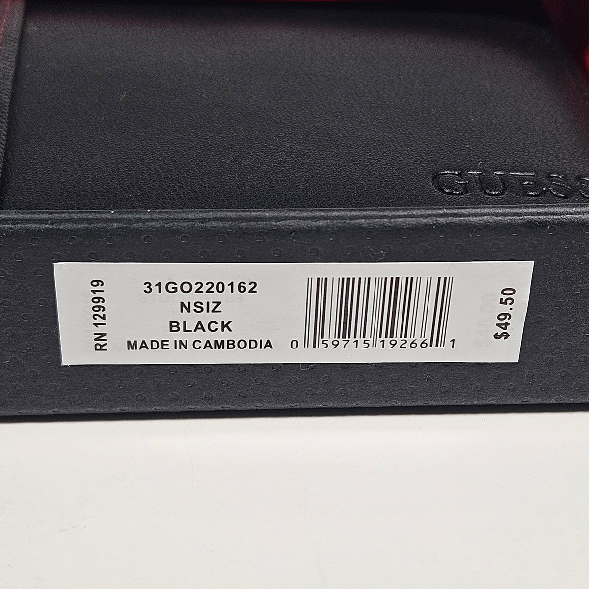 Guess Los Angeles Men's Bifold Wallet Faux Black Red Stitching 31GO220162