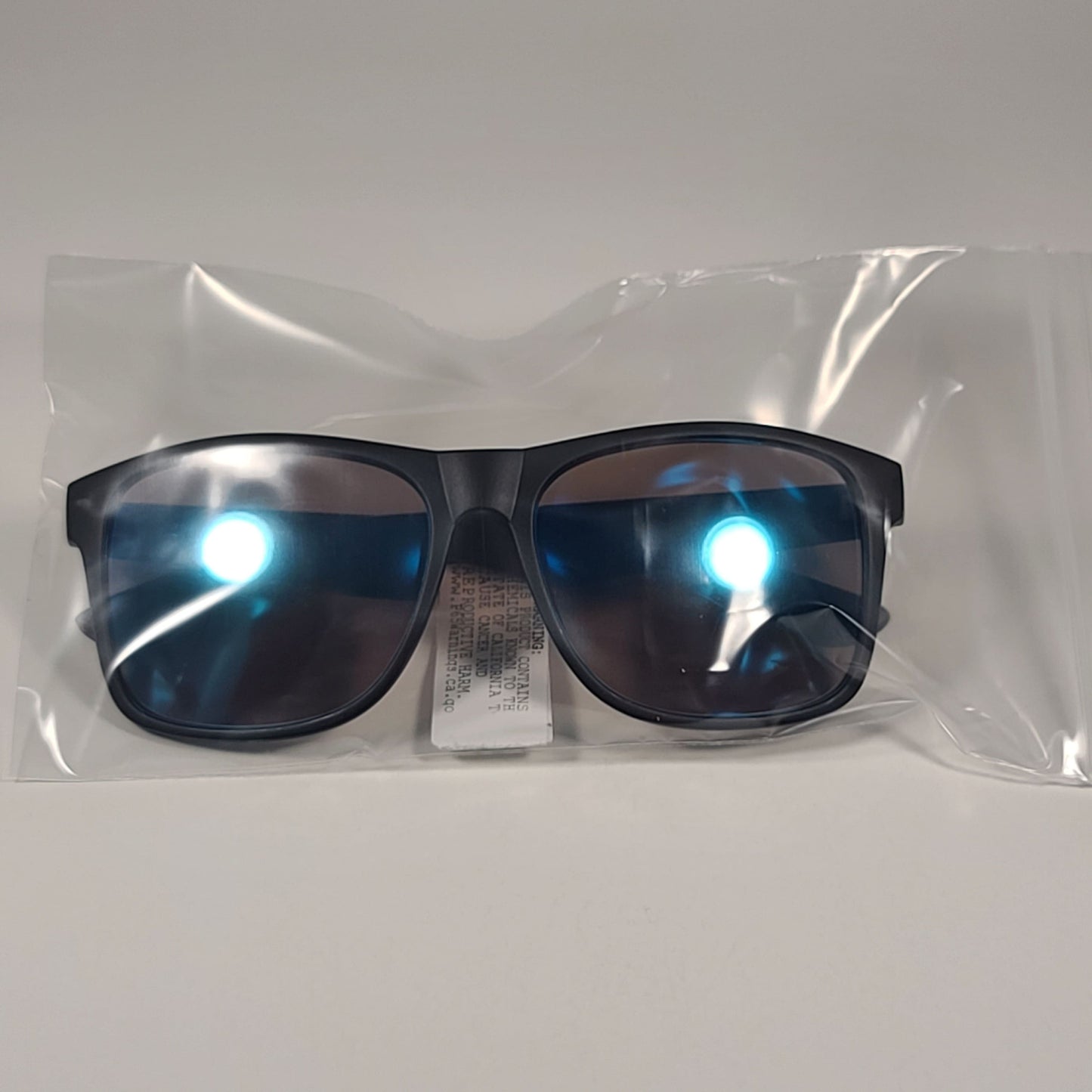 Guess GF0203 02X Square Sunglasses Matte Black Frame Blue Mirror Lens 57mm - Sunglasses