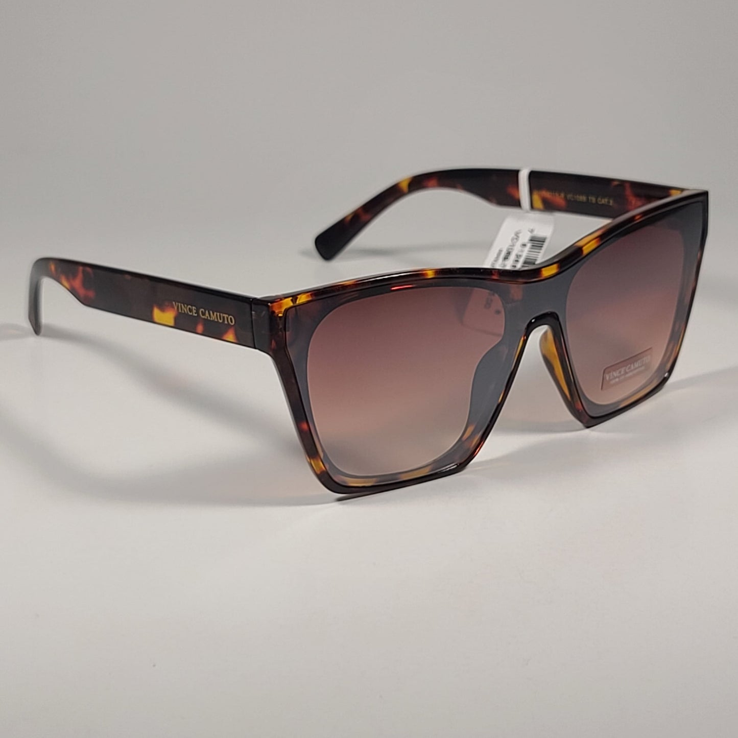 Vince Camuto Shield Sunglasses Brown Tortoise Frame Gradient Lenses VC1089 TS - Sunglasses
