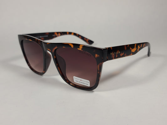 Tommy Hilfiger Kim Squared Sunglasses Brown Tortoise Frame Brown Gradient Lens KIM WP OL450 - Sunglasses