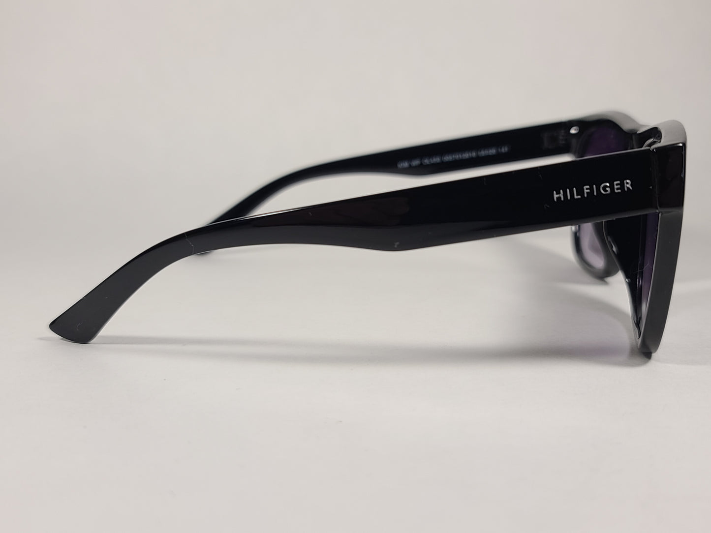 Tommy Hilfiger Kim Squared Sunglasses Shiny Black Frame Smoke Gradient Lens KIM WP OL450 - Sunglasses