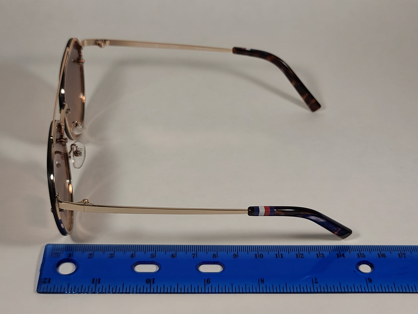 Tommy Hilfiger Kendall Rimless Aviator Sunglasses Gold Brown Tortoise Frame Brown Gradient Lens KENDALL WM OL470 - Sunglasses