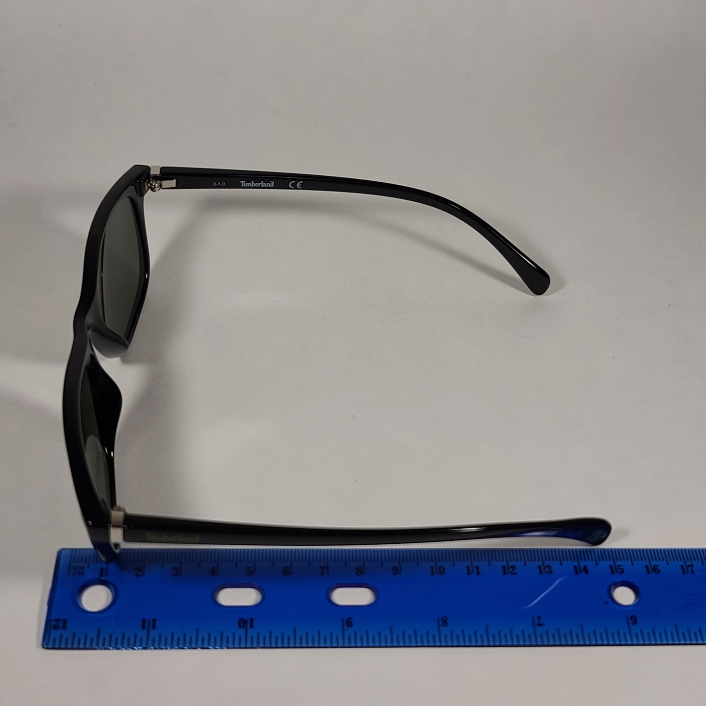 Timberland Square Sunglasses Shiny Black Frame Green Lens TB7140 01N - Sunglasses