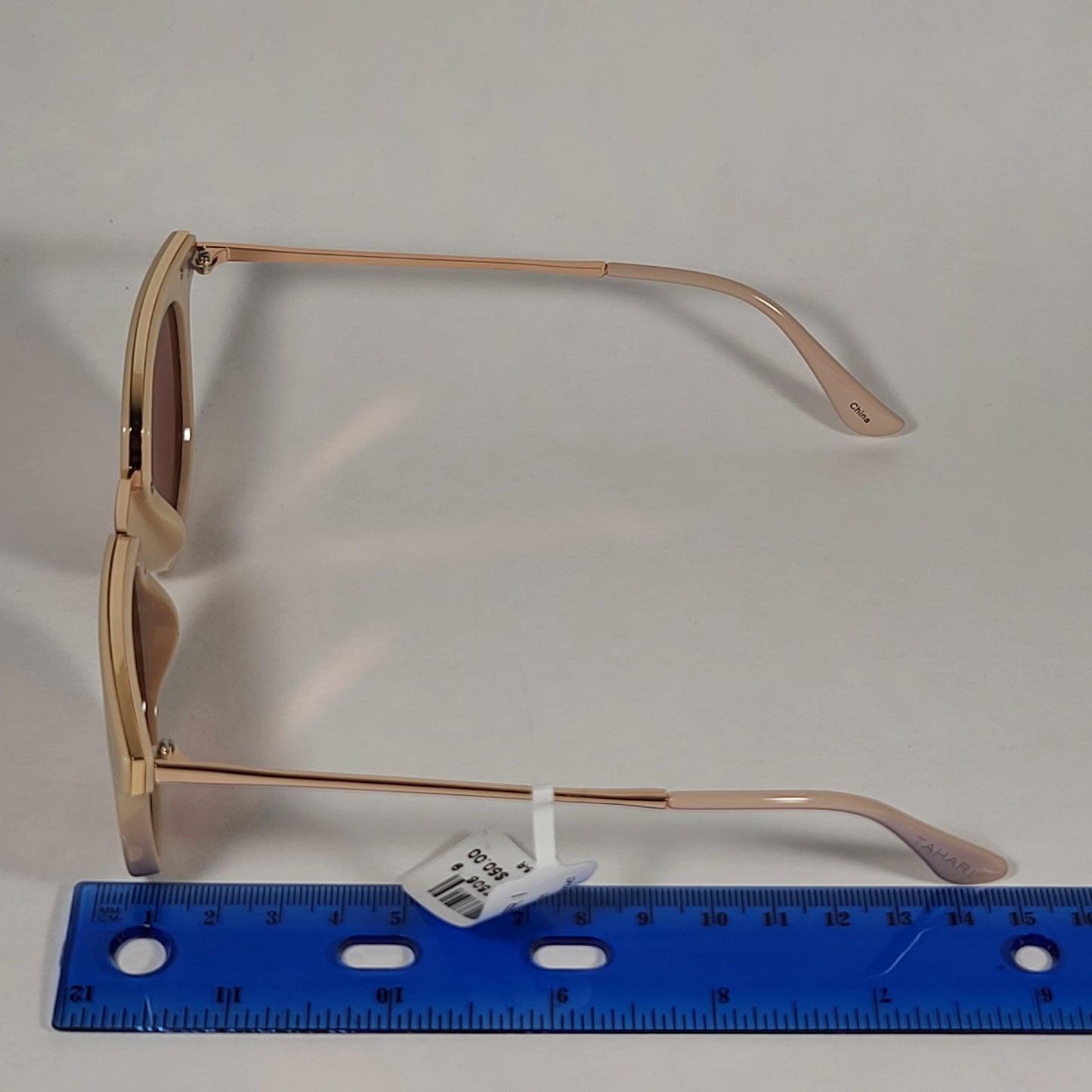 Tahari Round Sunglasses Nude And Rose Gold Frame Silver Mirror Lens TH713 ND - Sunglasses