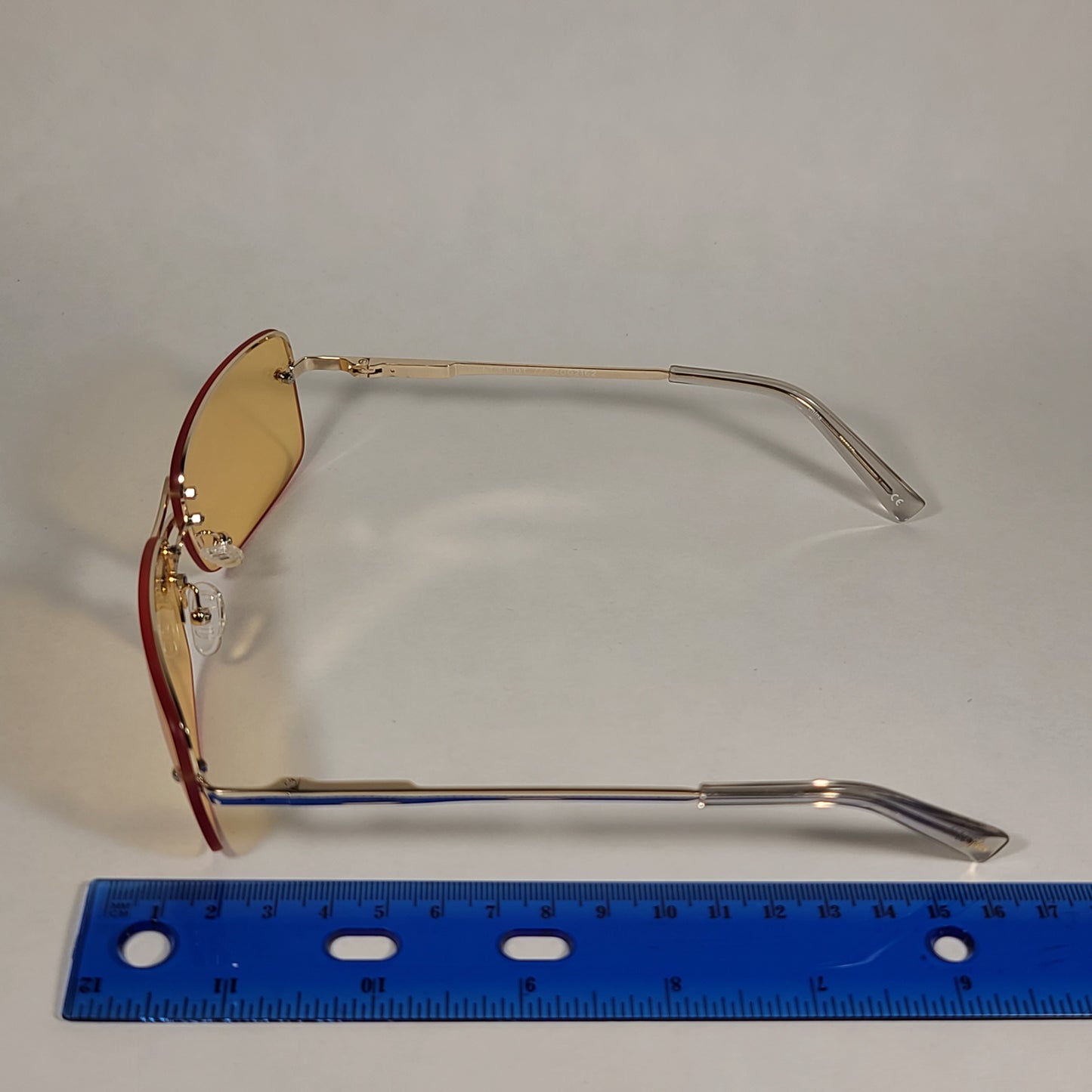 Le Specs That’s Hot Rimless Rectangle Sunglasses Gold Tone Metal Frame and Lens LSP2002162 - Sunglasses