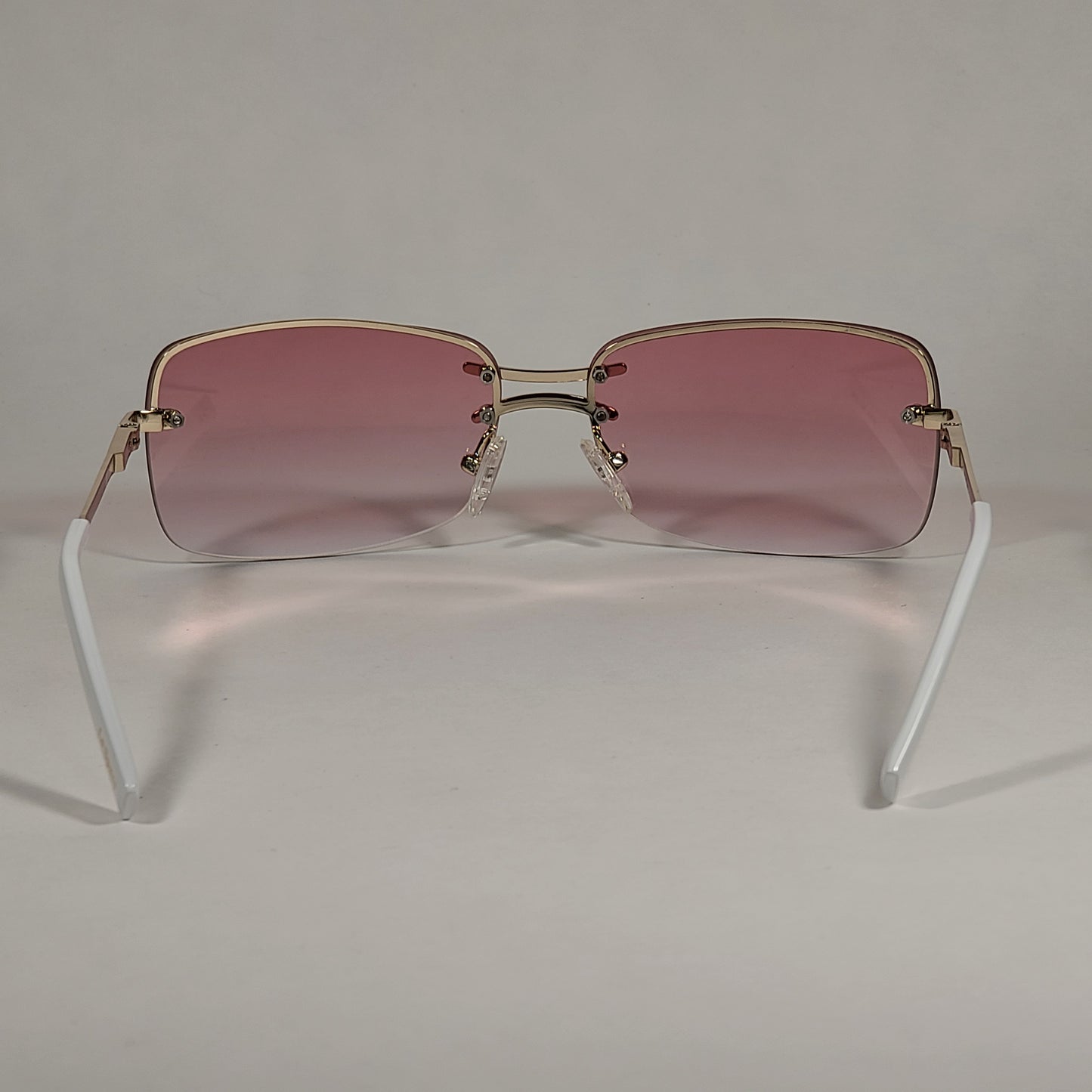 Le Specs That’s Hot Rimless Rectangle Bright Gold Frame Pink Gradient Lens LSP2002163 - Sunglasses