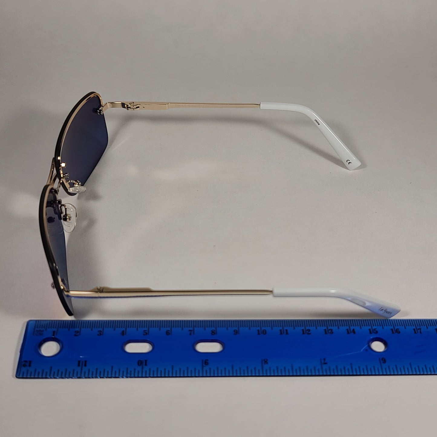 Le Specs That’s Hot Rimless Rectangle Bright Gold Frame Sunset Gradient Mirror Lens LSP2002163 - Sunglasses