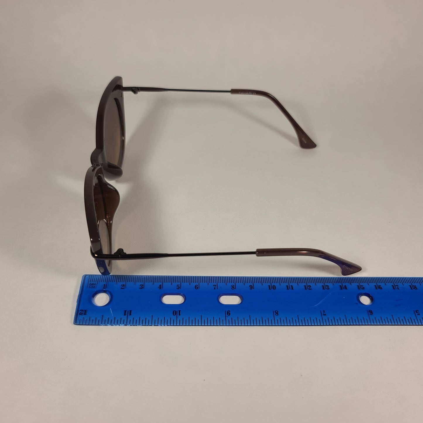 Tahari Round Cat Eye Sunglasses Brown Frame Brown Gradient Lens TH677 BRN - Sunglasses