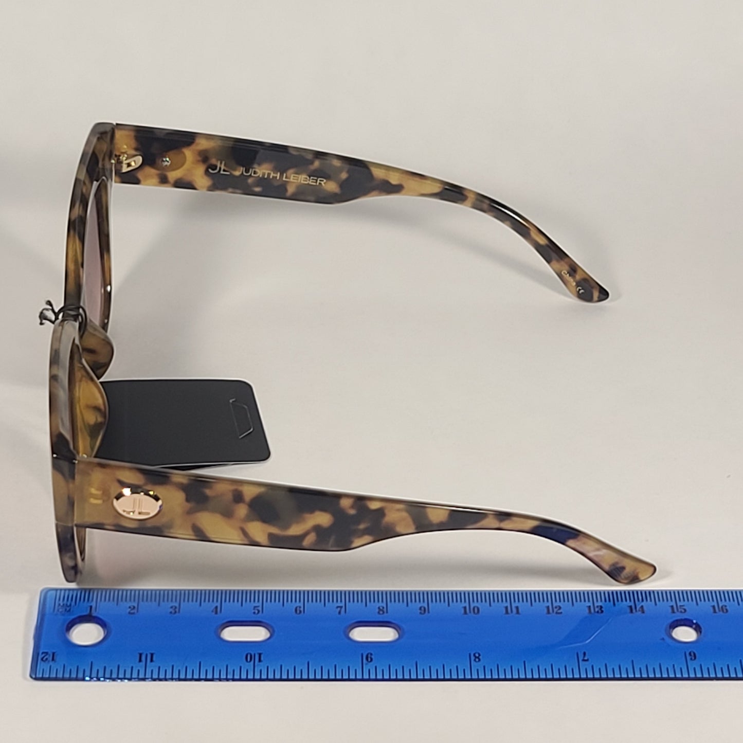 JL By Judith Leiber Foxy Square Sunglasses Milk Tortoise Frame Brown Gradient Lens - Sunglasses