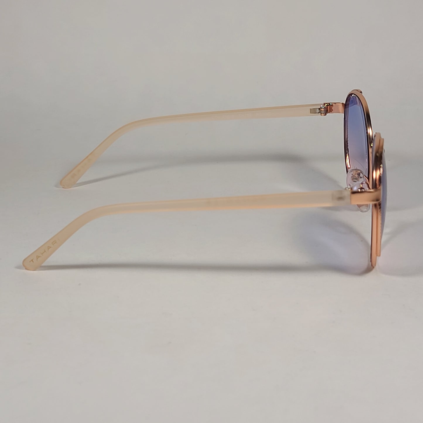 Tahari Round Aviator Sunglasses Rose Gold Nude Blue Pink Gradient Lens TH785 RGDND - Sunglasses