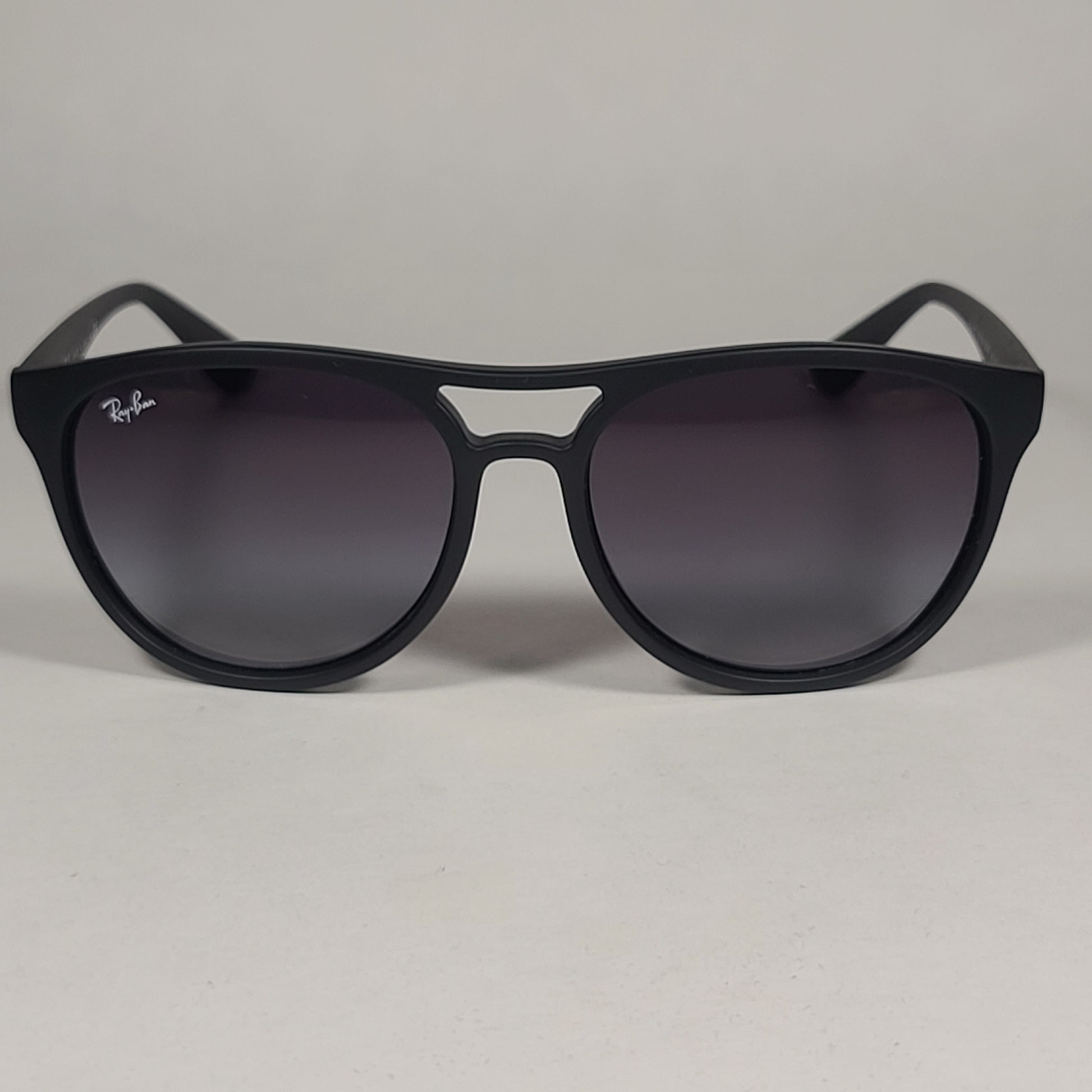 Ray-Ban Brad Round Aviator Sunglasses Matte Black Frame Gray Gradient Lens RB4170 622/8G - Sunglasses