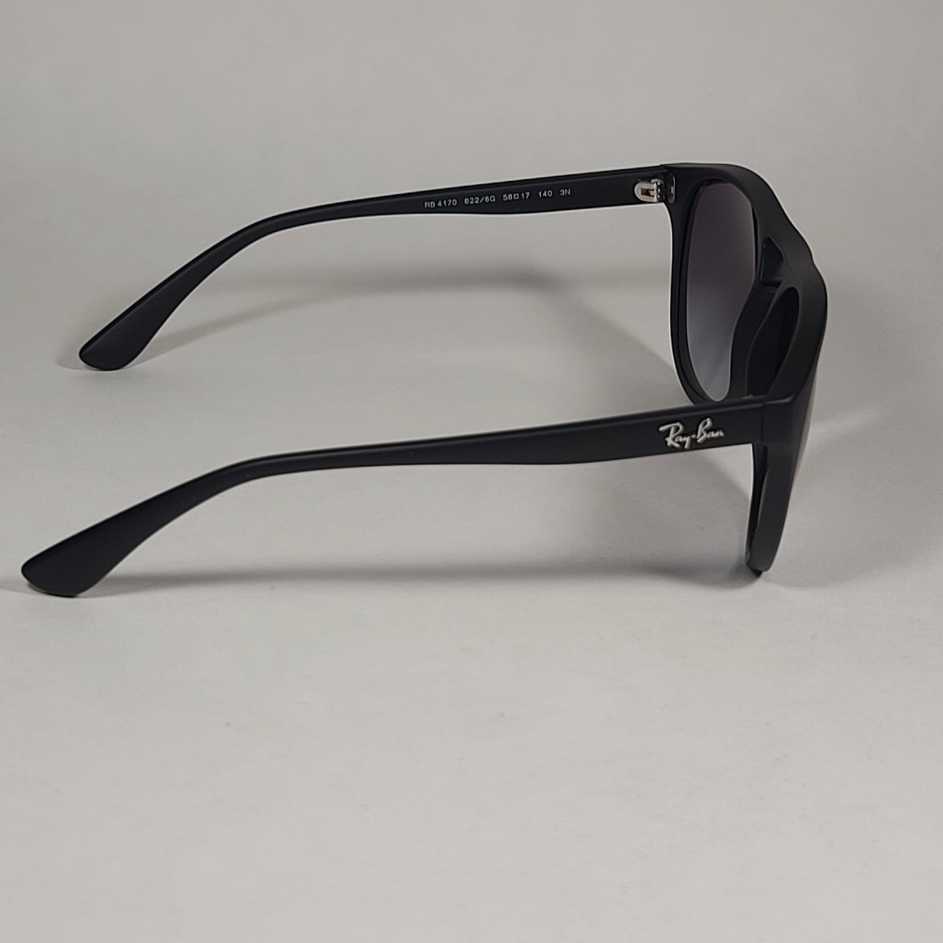 Ray-Ban Brad Round Aviator Sunglasses Matte Black Frame Gray Gradient Lens RB4170 622/8G - Sunglasses