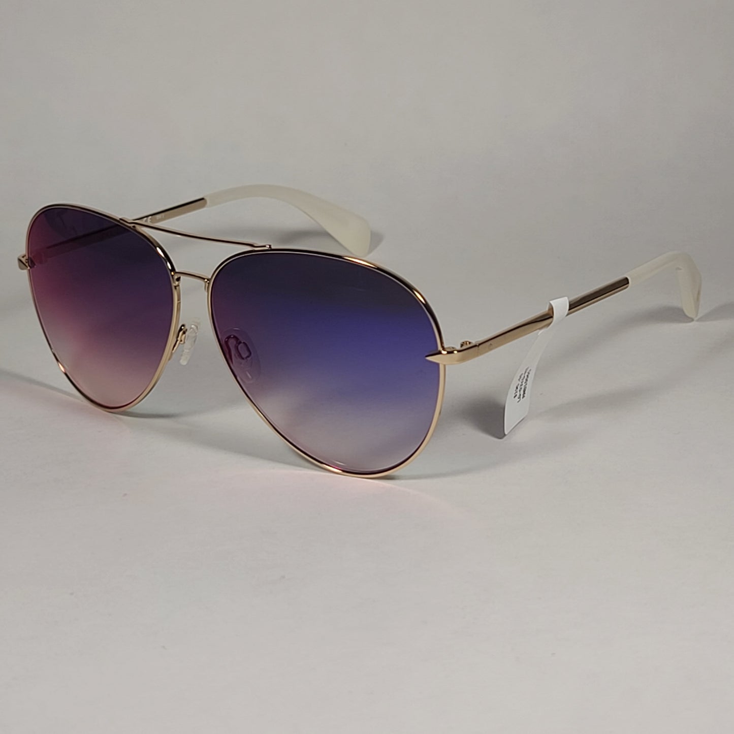 RAG & BONE Aviator Sunglasses Light Gold Frame Purple Flash Gradient Lens RNB1006/S 3YGHI - Sunglasses