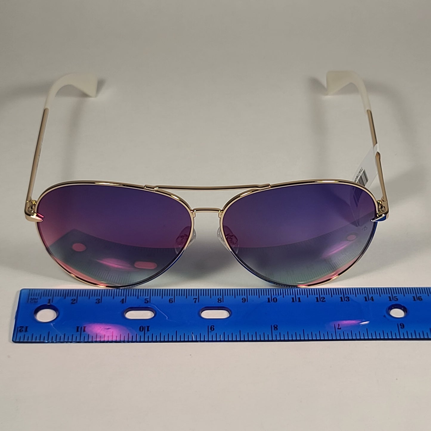 RAG & BONE Aviator Sunglasses Light Gold Frame Purple Flash Gradient Lens RNB1006/S 3YGHI - Sunglasses