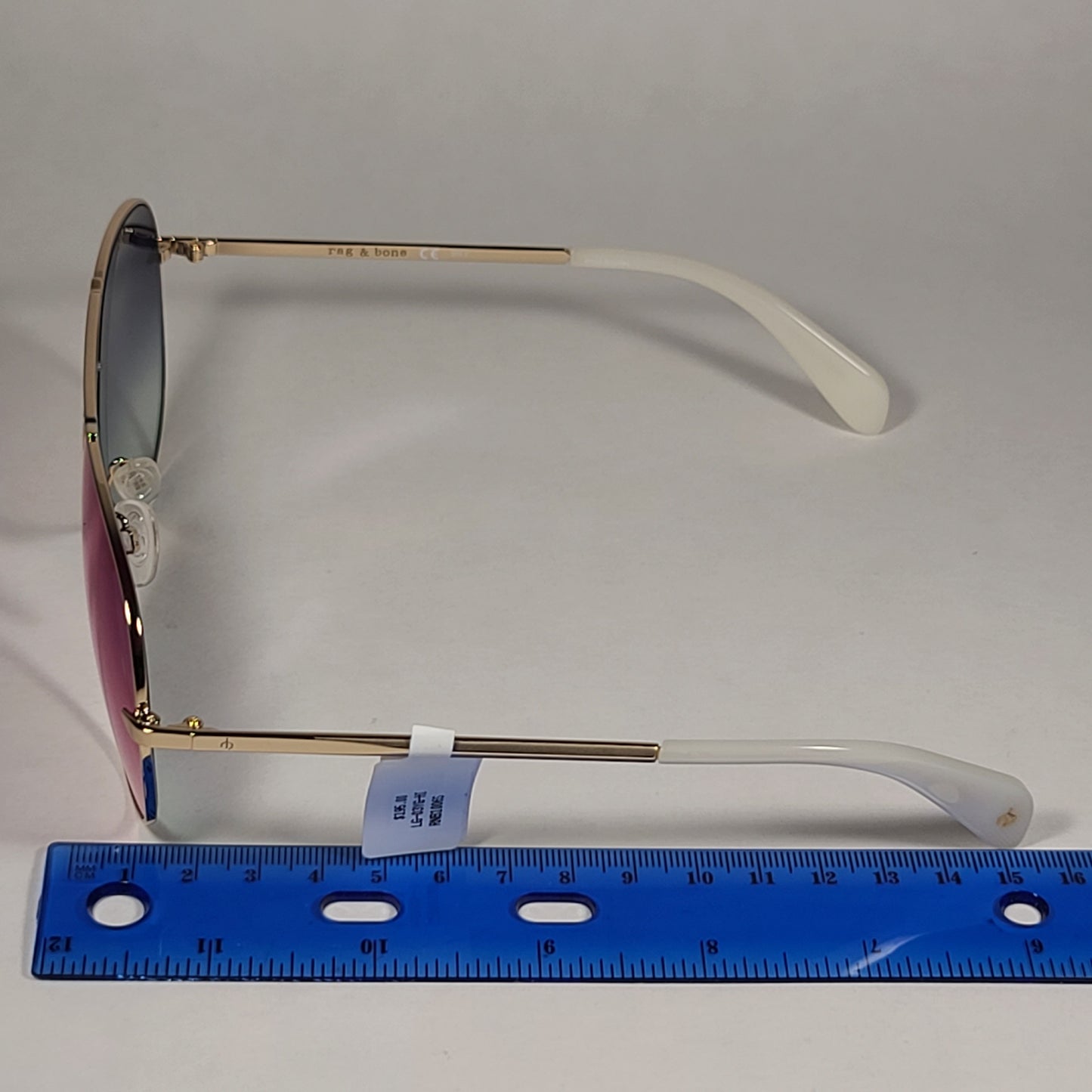 RAG & BONE Aviator Sunglasses Light Gold Frame Purple Flash Gradient Lens RNB1006/S 3YGHI - Sunglasses