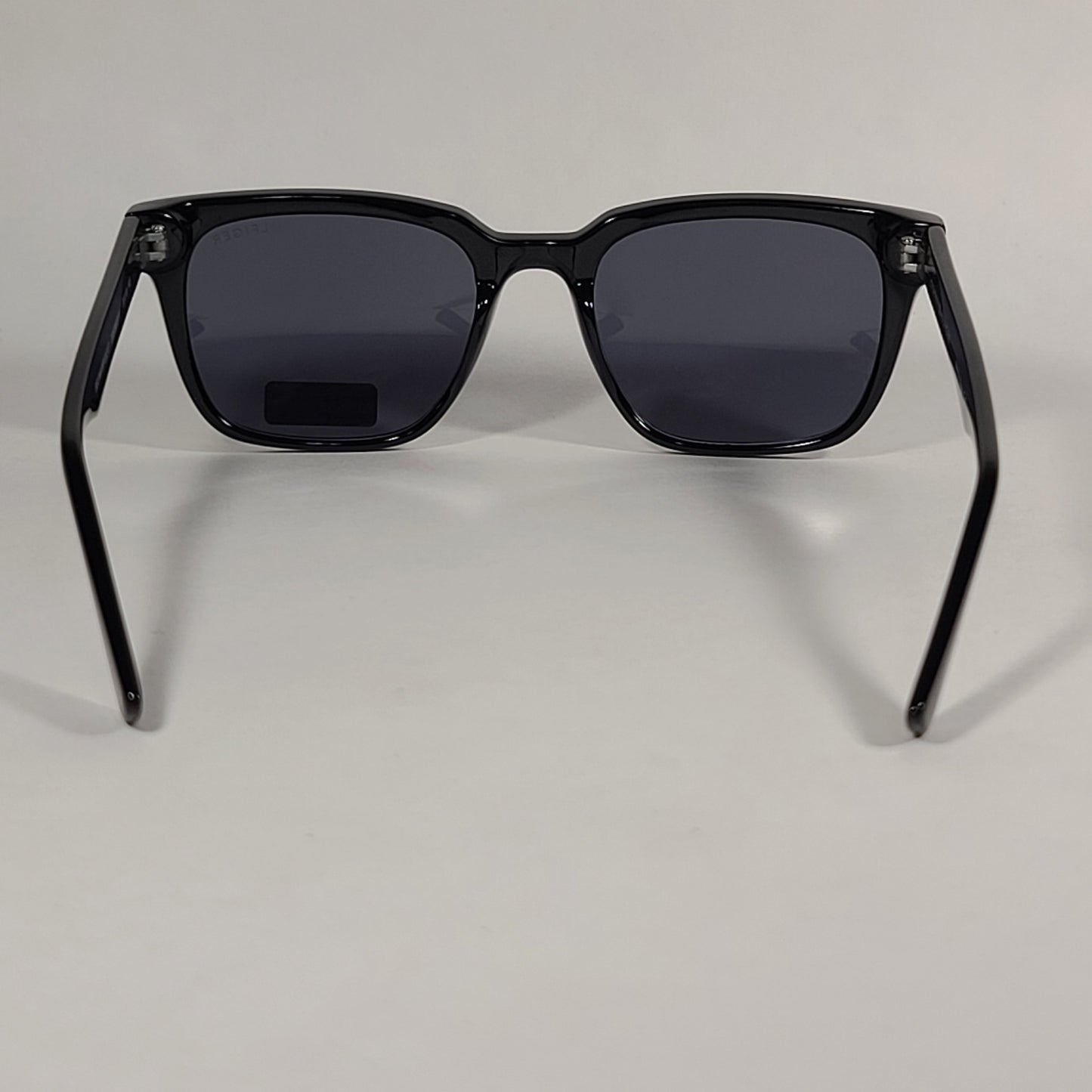 Tommy Hilfiger Selina Rectangle Sunglasses Shiny Black Frame Gray Mono Lens SELINA WP OL517 - Sunglasses