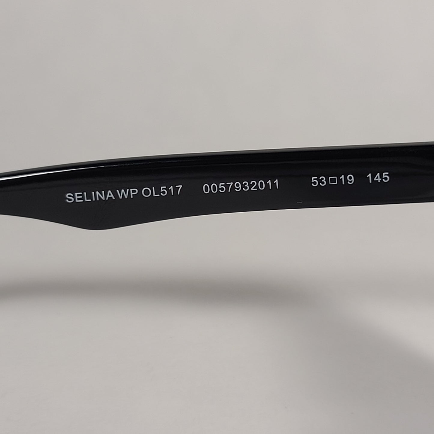 Tommy Hilfiger Selina Rectangle Sunglasses Shiny Black Frame Gray Mono Lens SELINA WP OL517 - Sunglasses