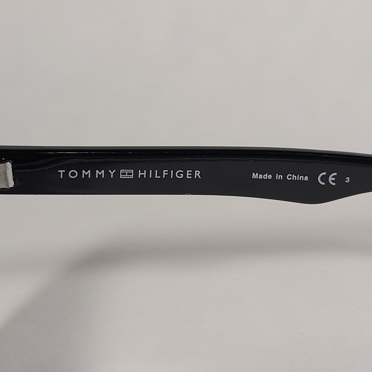 Tommy Hilfiger Selina Rectangle Sunglasses Shiny Black Frame Gray Mono Lens SELINA WP OL517 - Sunglasses