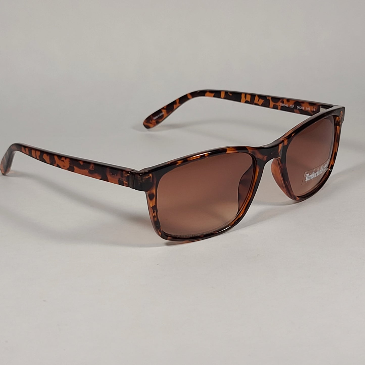Timberland Rectangle Sunglasses Brown Tortoise Frame Brown Lens TB7146 52F - Sunglasses