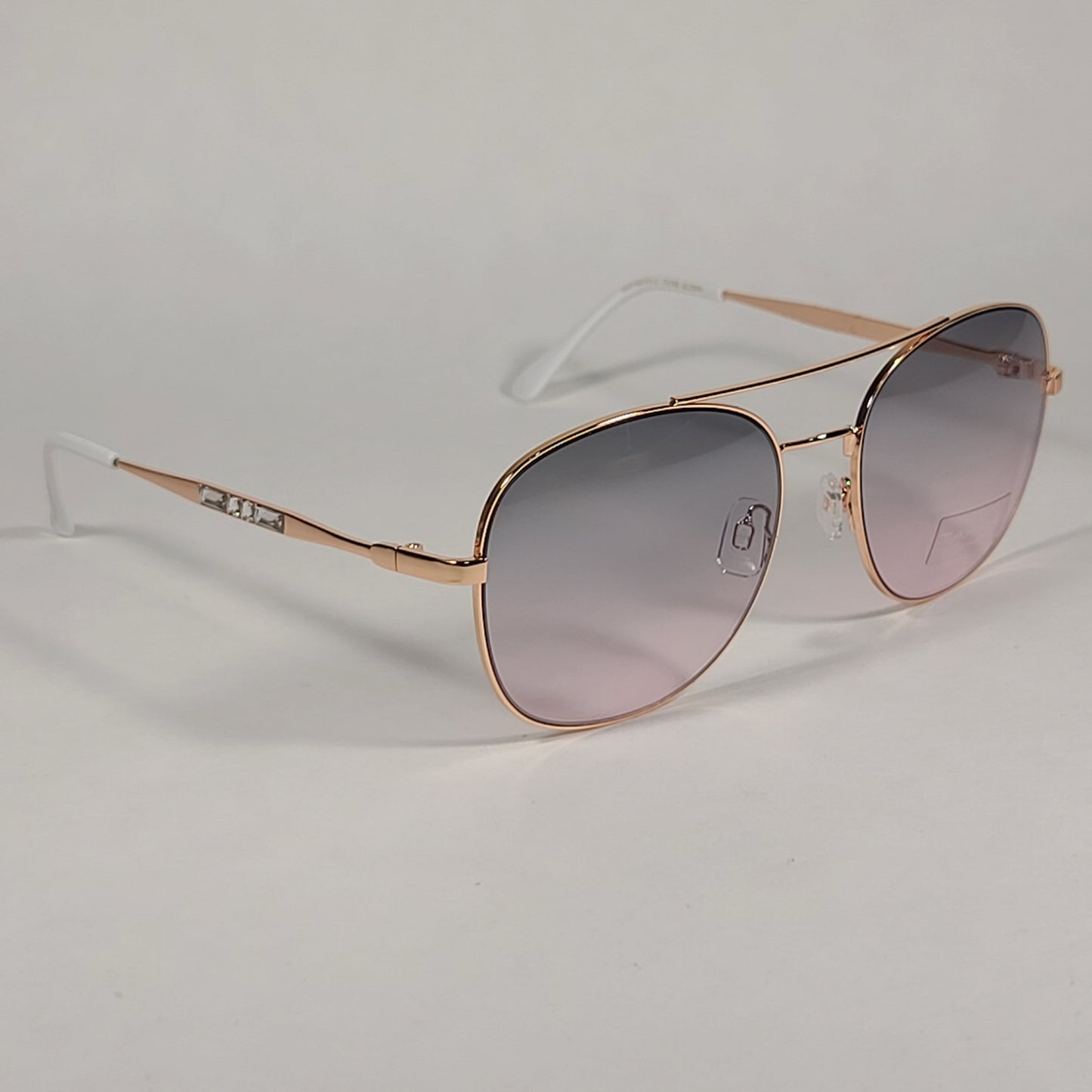 Tahari Rounded Aviator Sunglasses Gold White Pink Gradient Lens TH790 GLDWH - Sunglasses