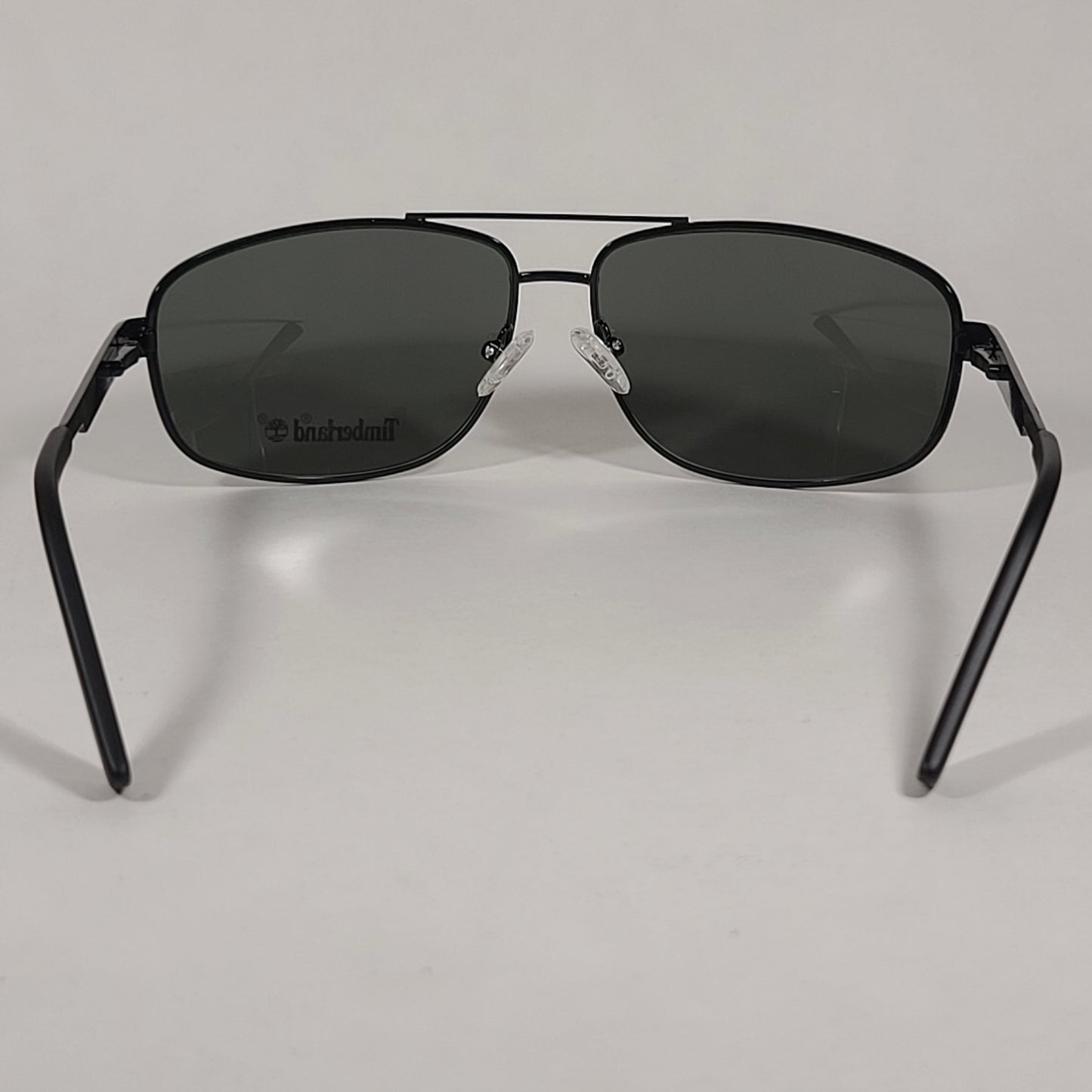 Timberland Rectangular Sunglasses Shiny Black Frame Green Lens TB7119 01N - Sunglasses