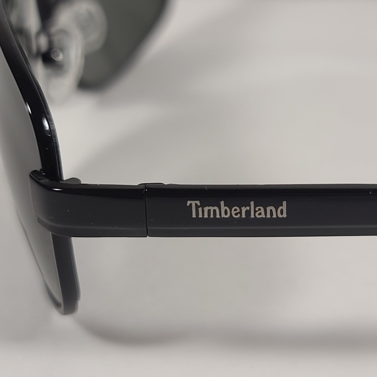 Timberland Rectangular Sunglasses Shiny Black Frame Green Lens TB7119 01N - Sunglasses